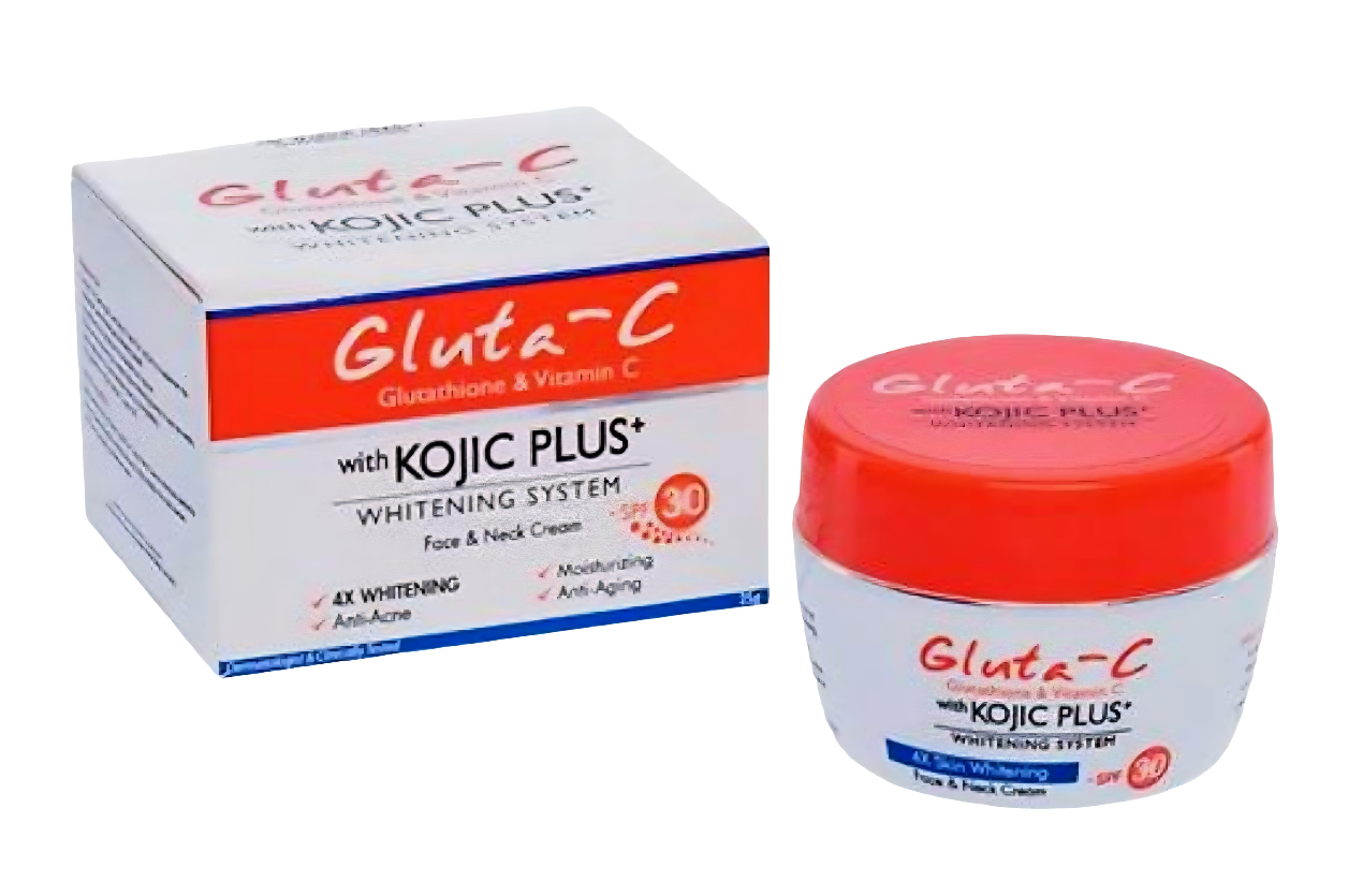 GLUTA-C Kojic Plus Gluta+Vitamin C 4x Whitening FACE & NECK CREAM SPF30 25g