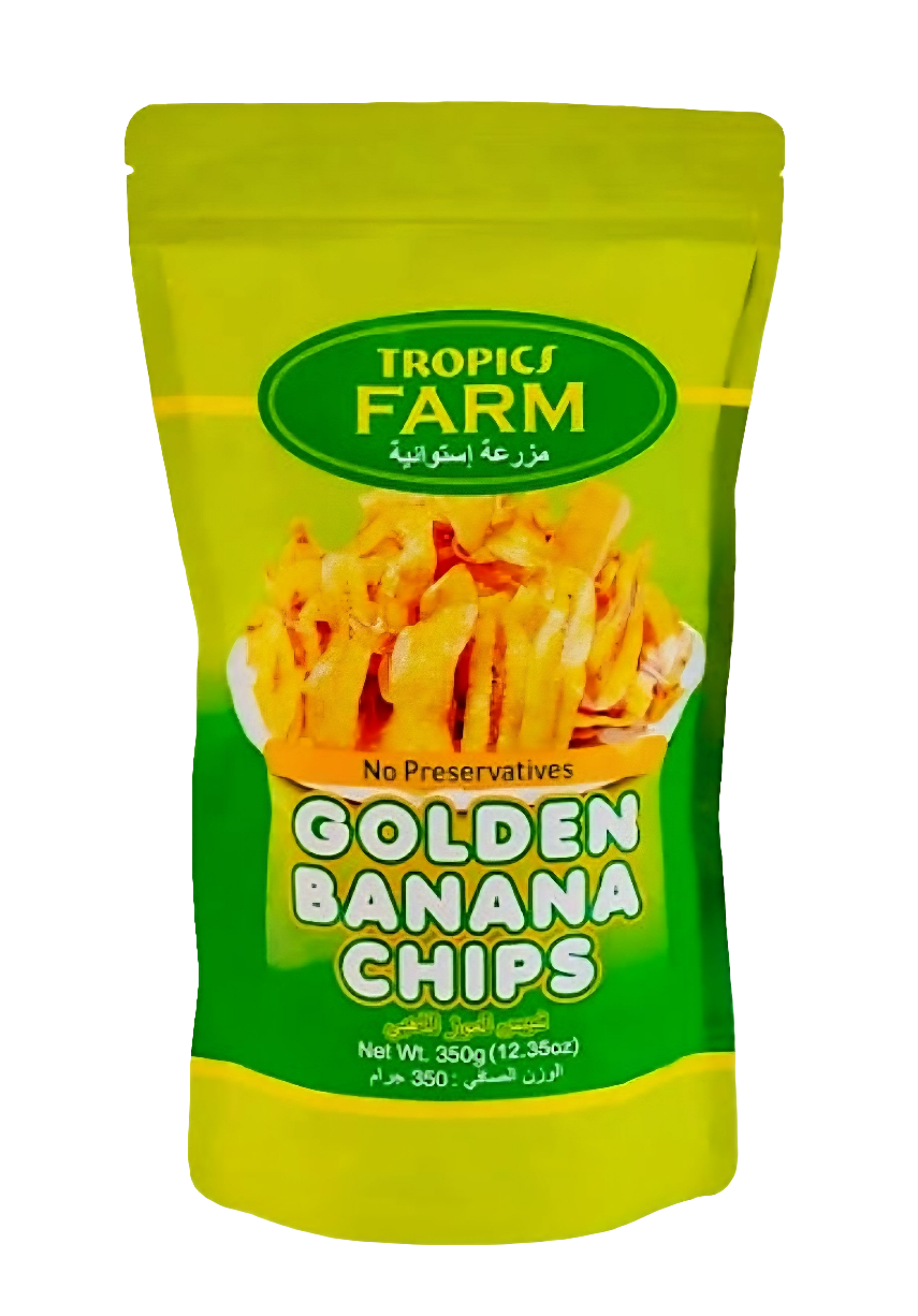 Tropics Farm GOLDEN BANANA CHIPS 350g LARGE BAG
