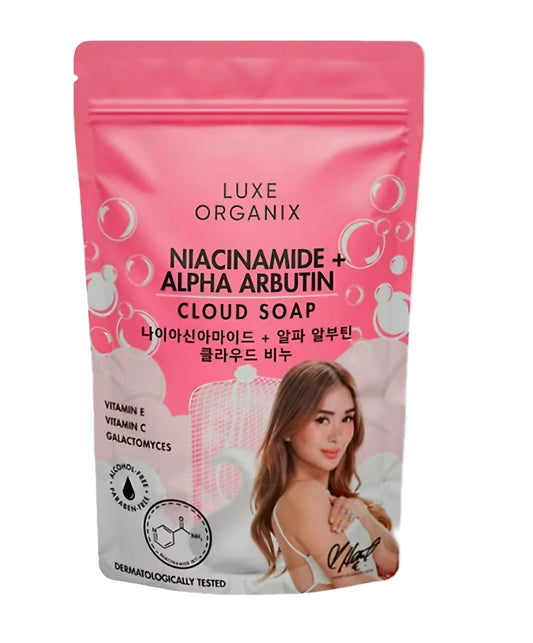 Luxe Organix NIACINAMIDE ALPHA ARBUTIN Cloud Soap (Foaming Net) 180g SINGLE PACK