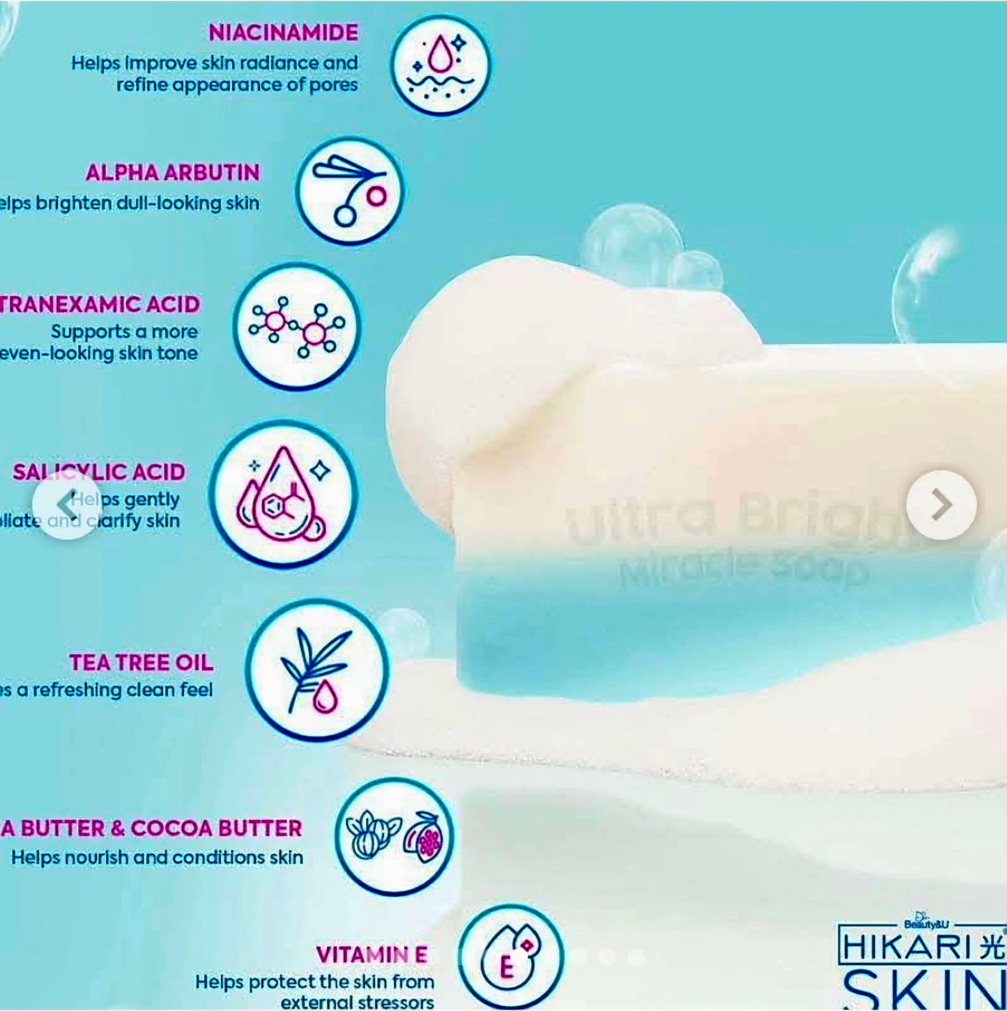 HIKARI ESSENTIALS Ultra Bright Miracle Soap 7g×5pcs BUNDLE PACK