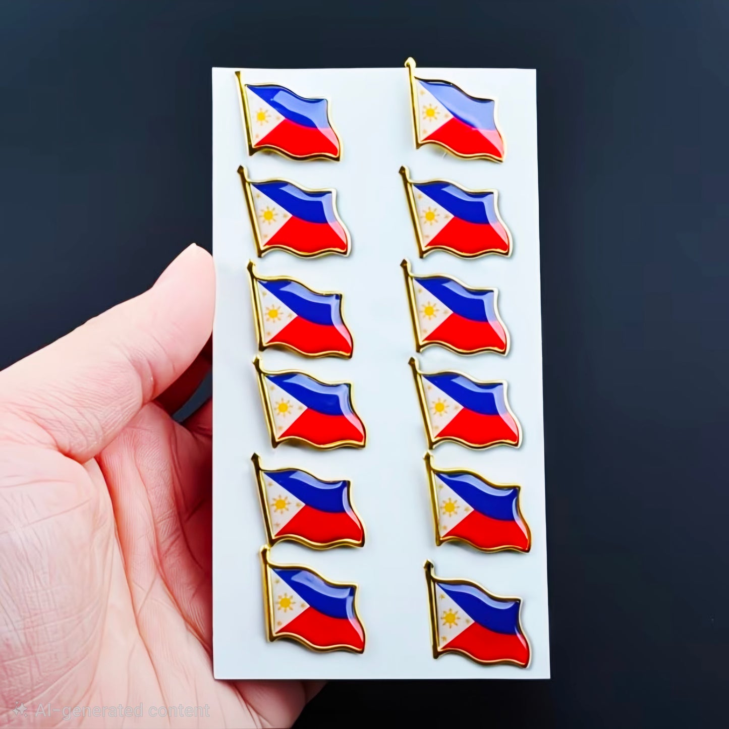 Vintage PHILIPPINE FLAG Commemorative Lapel Pins Metal Brooch (1-piece)