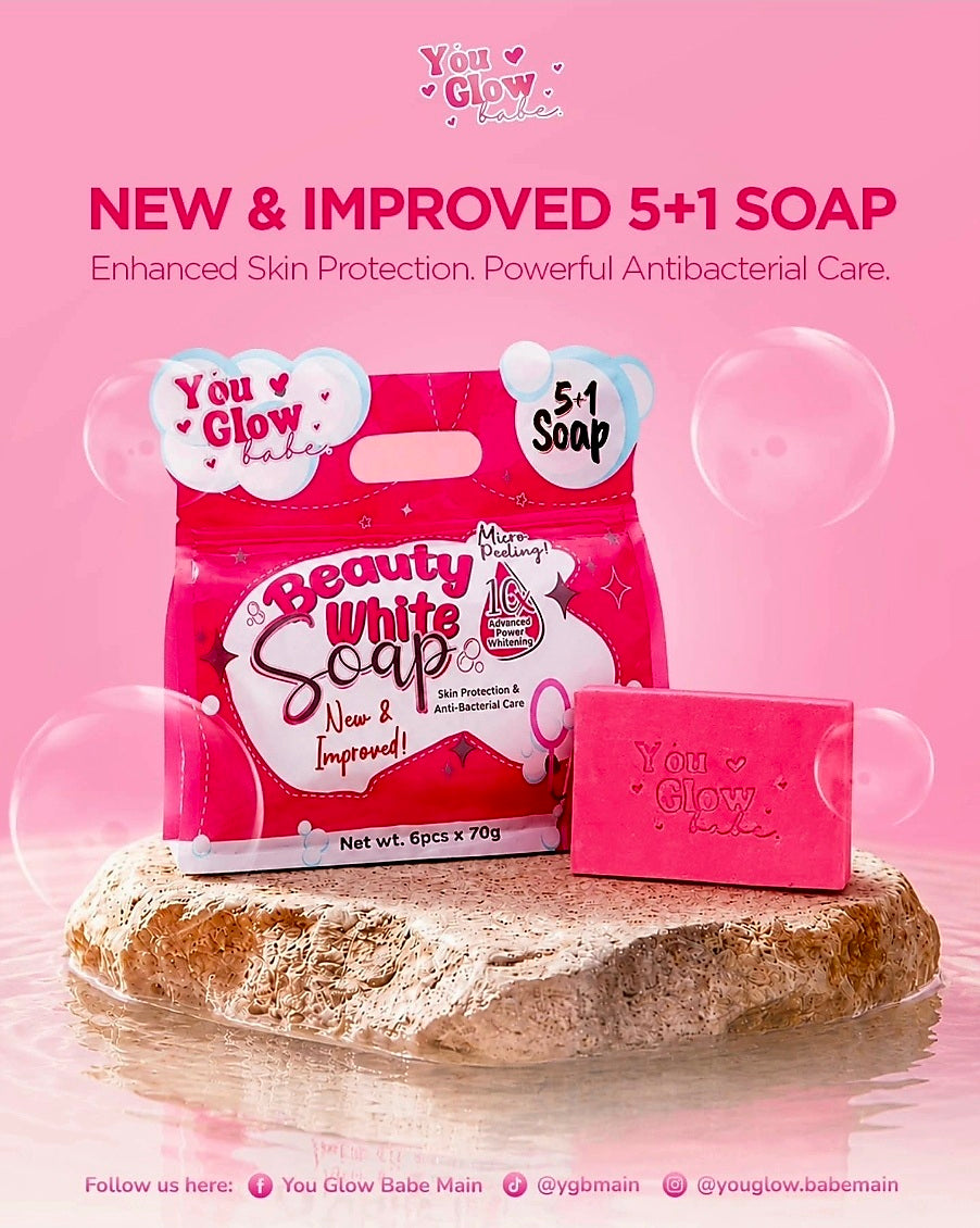 YOU GLOW BABE 5+1  BEAUTY WHITE SOAP 70G×6 (NEW PACKING)