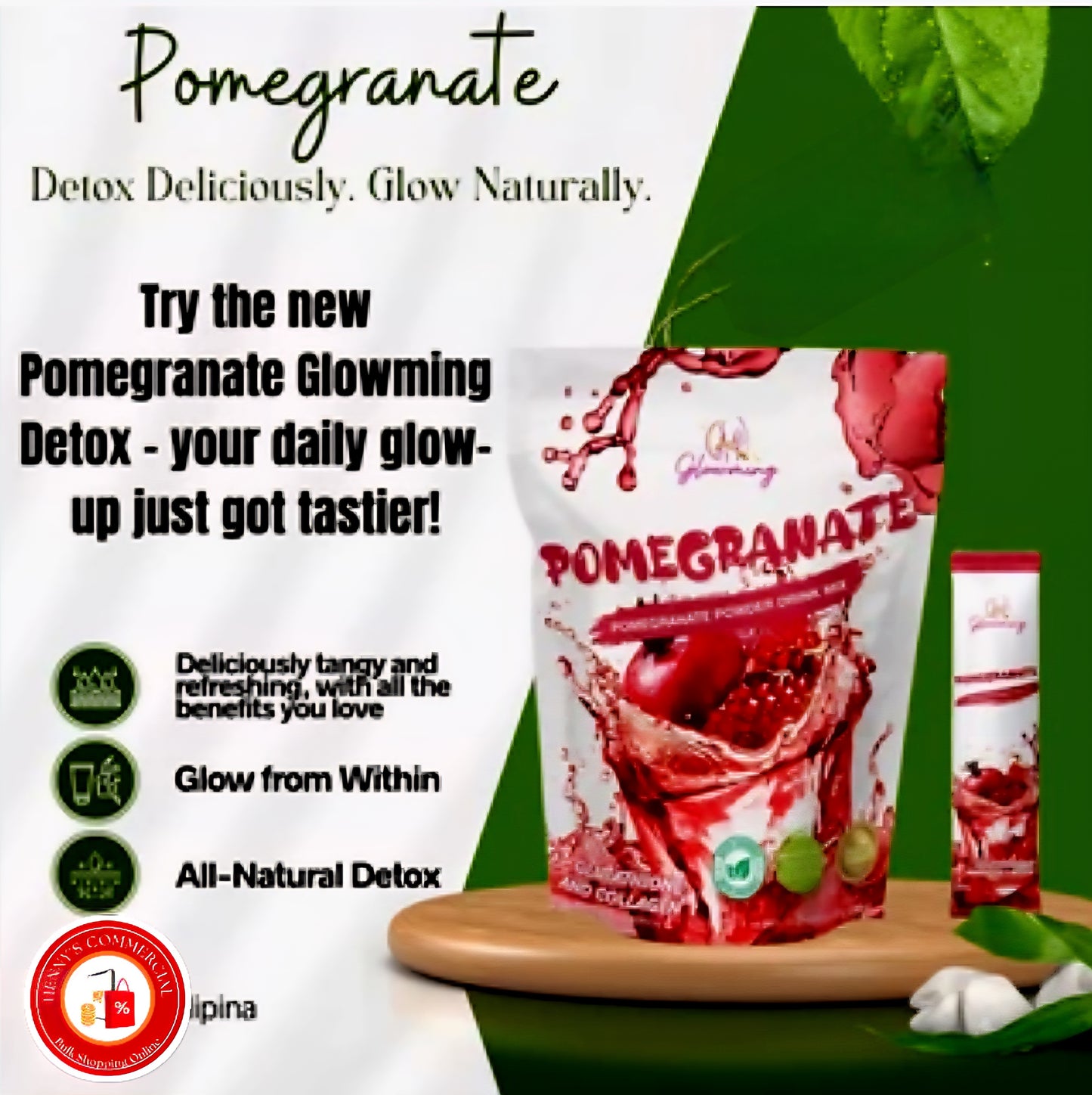 Glowming POMEGRANATE Glutathione & Collagen Drink 20g×10sachets