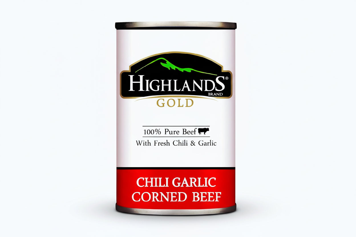 Highlands Gold CHILI GARLIC Corned Beef 150g