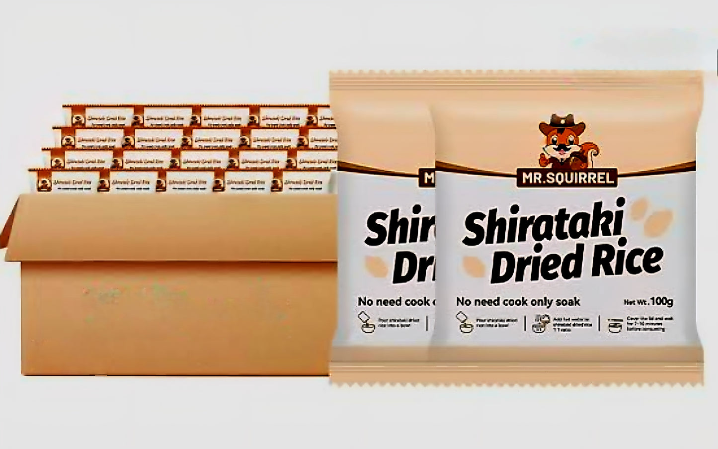 Mr.Squirrel SHIRATAKI DRIED RICE 100g (1-Serve Packet)