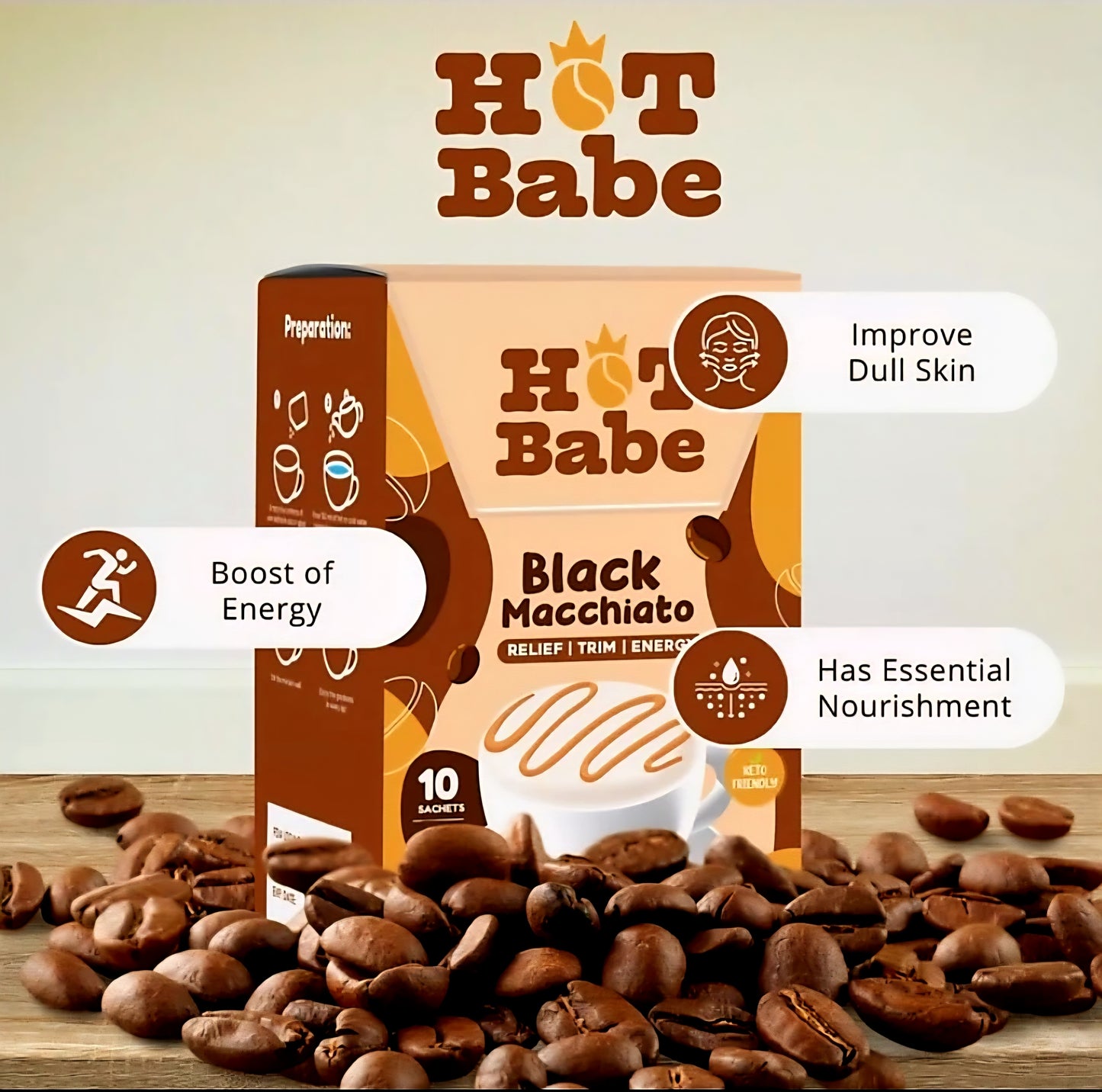 Hot Babe BLACK MACCHIATO 18g×10sachets