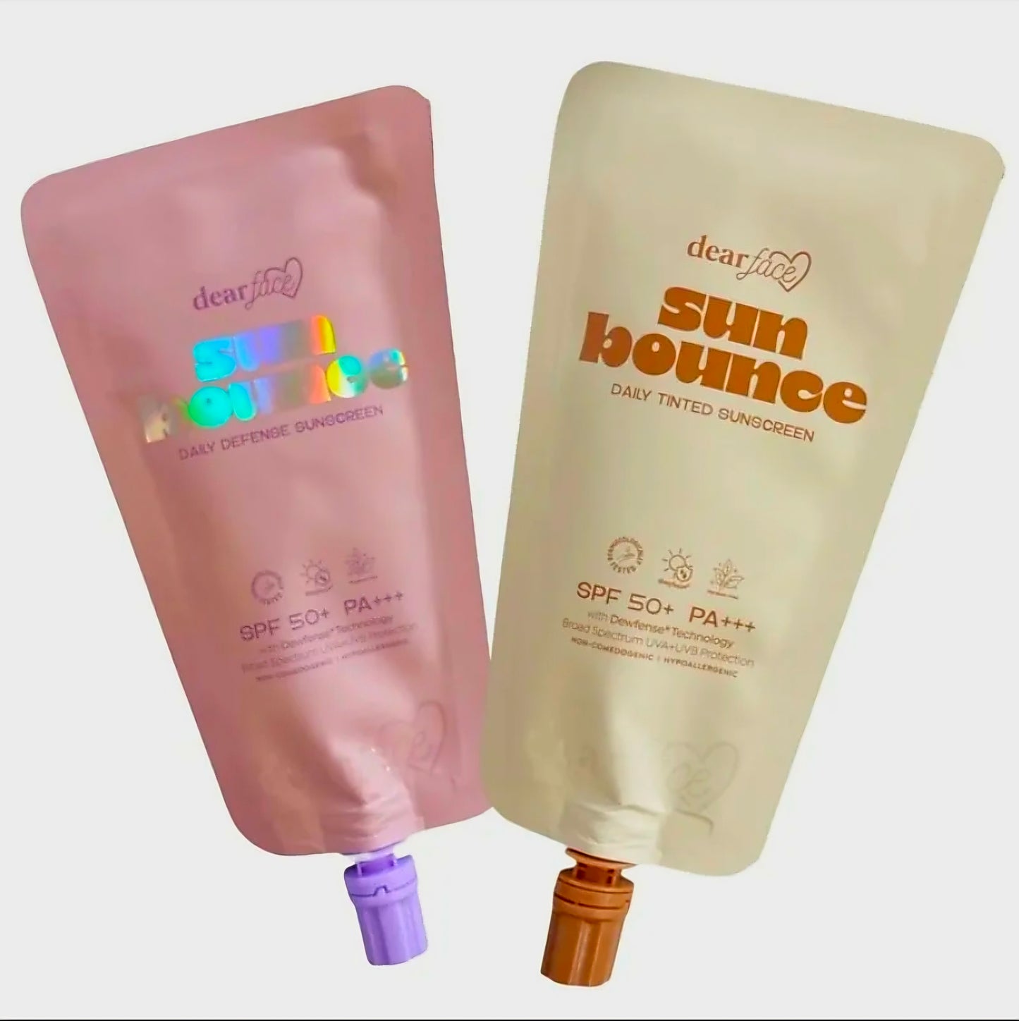 DearFace SUN BOUNCE Daily Tinted Suncreen 30ml×2 TWINPOUCH SPF50 PA+++ UVA/UVB Protection
