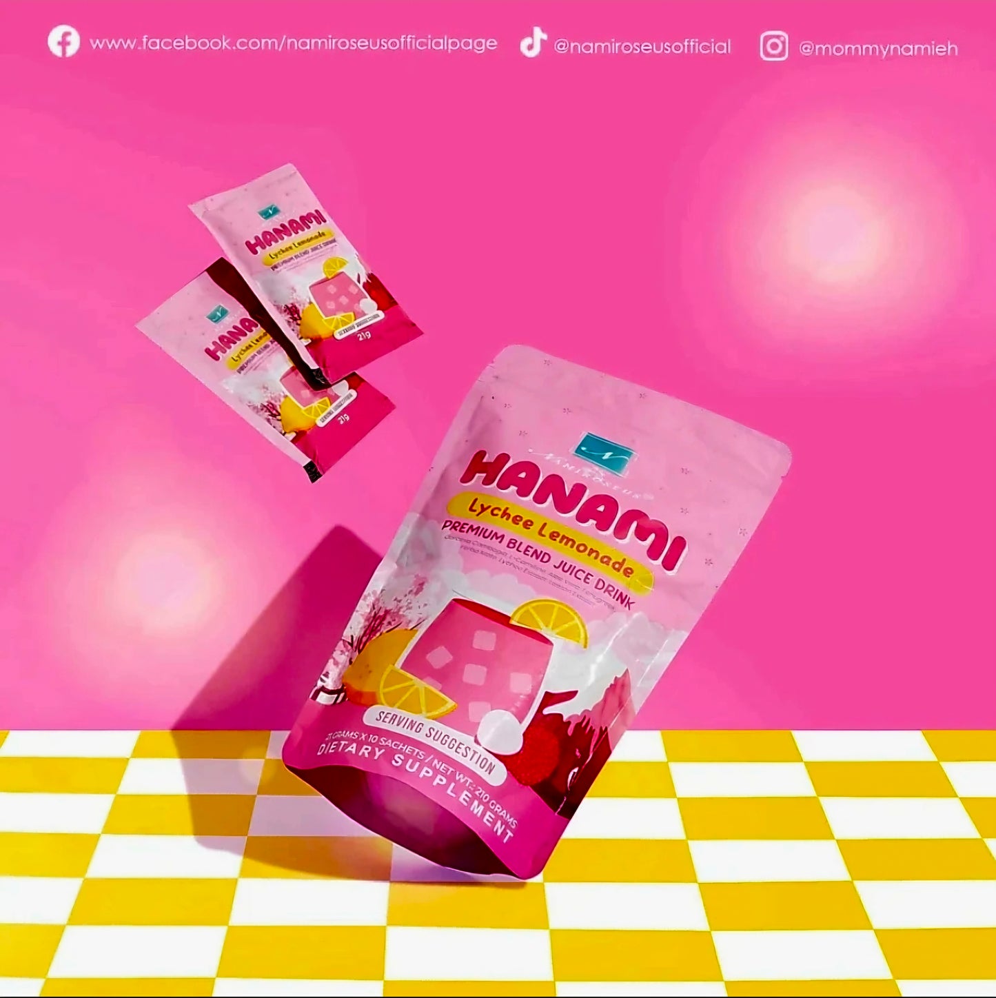 Namiroseus HANAMI Lychee Lemonade Premium Blend Juice Drink 21g x 10-sachets