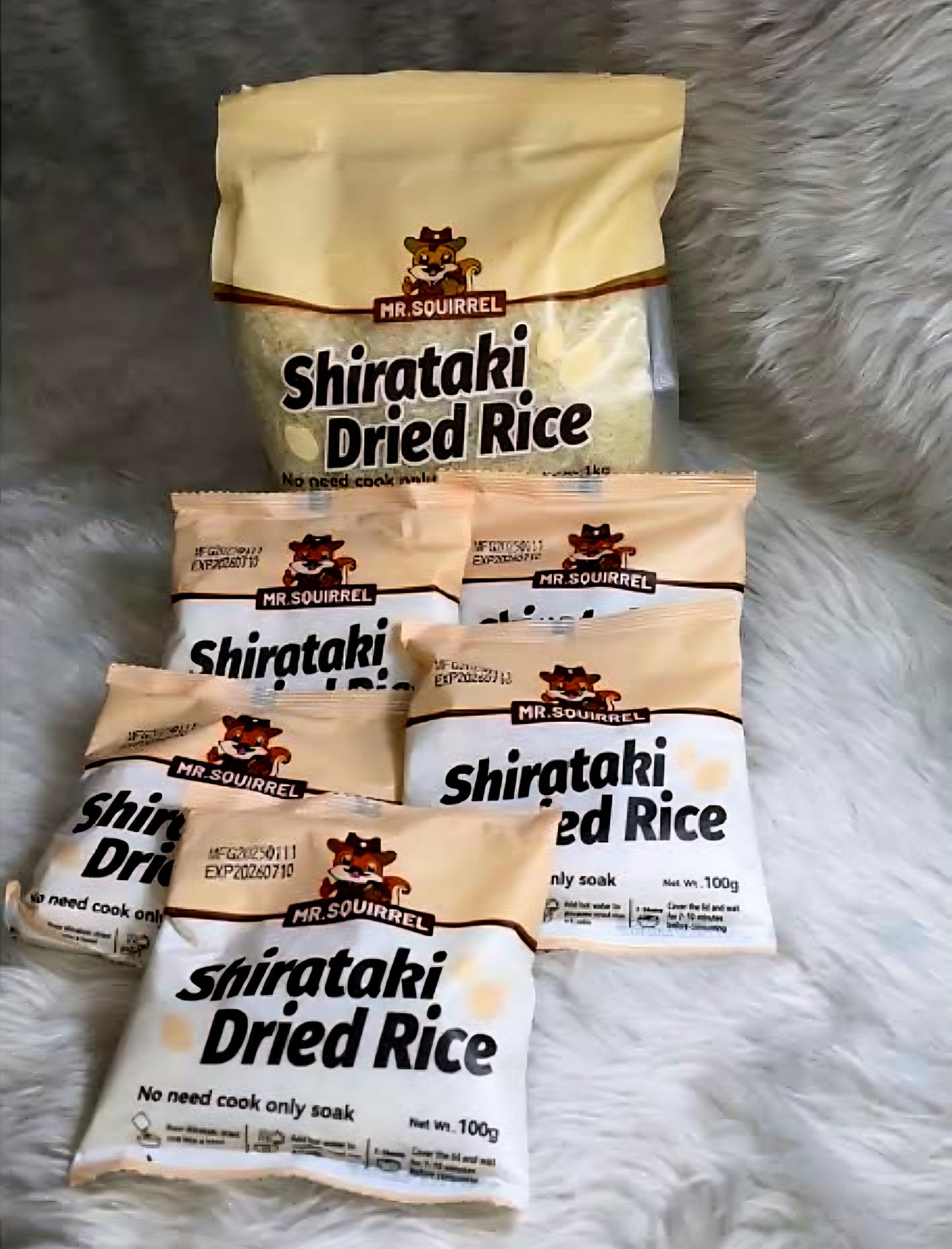 Mr.Squirrel SHIRATAKI DRIED RICE 100g (1-Serve Packet)