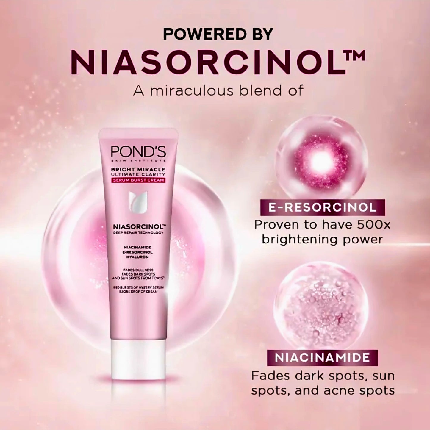POND'S Bright Miracle SERUM BURST CREAM 20g Niasorcinol Deep Repair