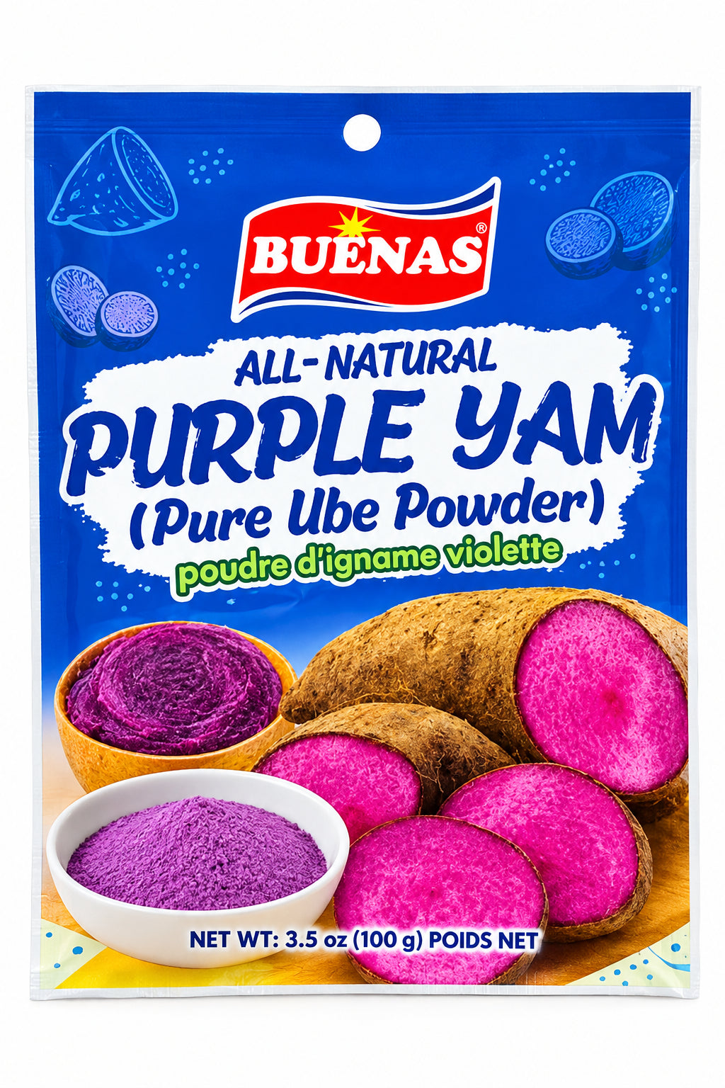 BUENAS ALL NATURAL PURPLE YAM (PURE UBE POWDER) 100g (24/07/27)