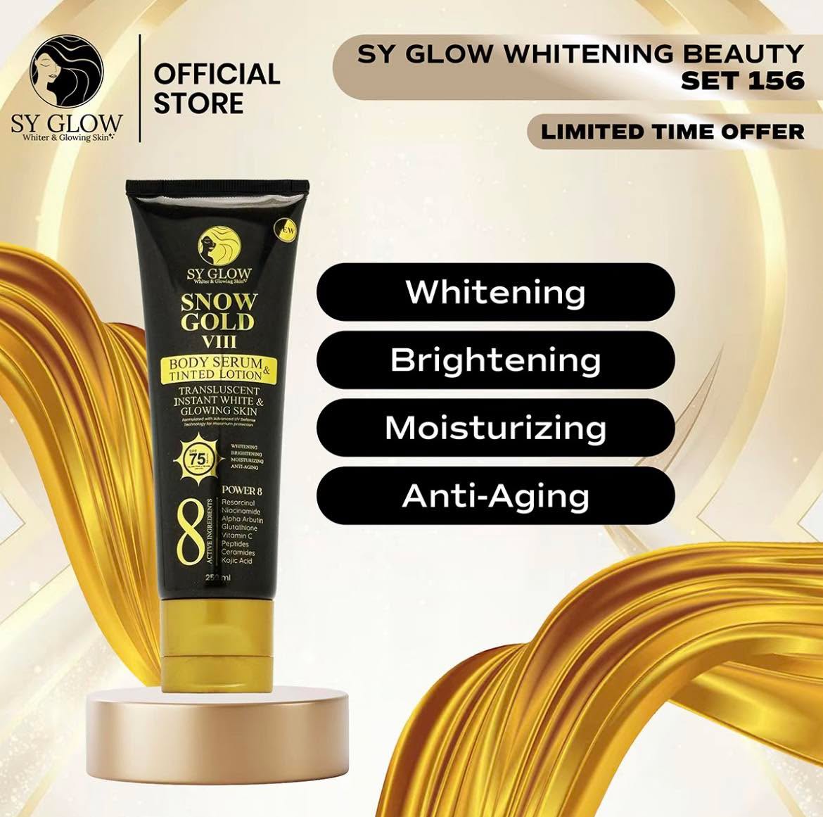 SY GOLD SNOW GOLD VIII BODY SERUM & TINTED LOTION SPF75 250ML