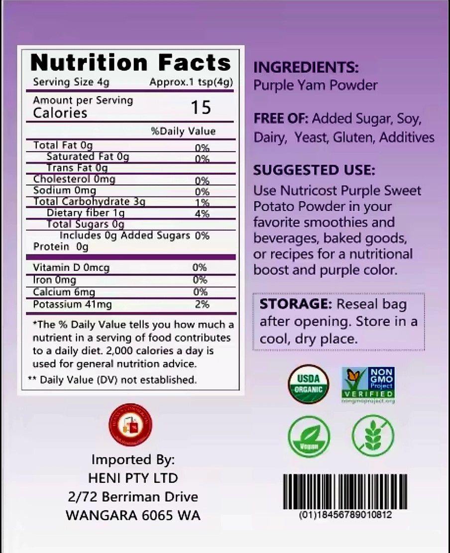 Nutricost PURE UBE POWDER (Finely Ground for LATTE'S, SMOOTHIES & MILK TEA) NO ADDITIVES & SUGAR-FREE! 100g