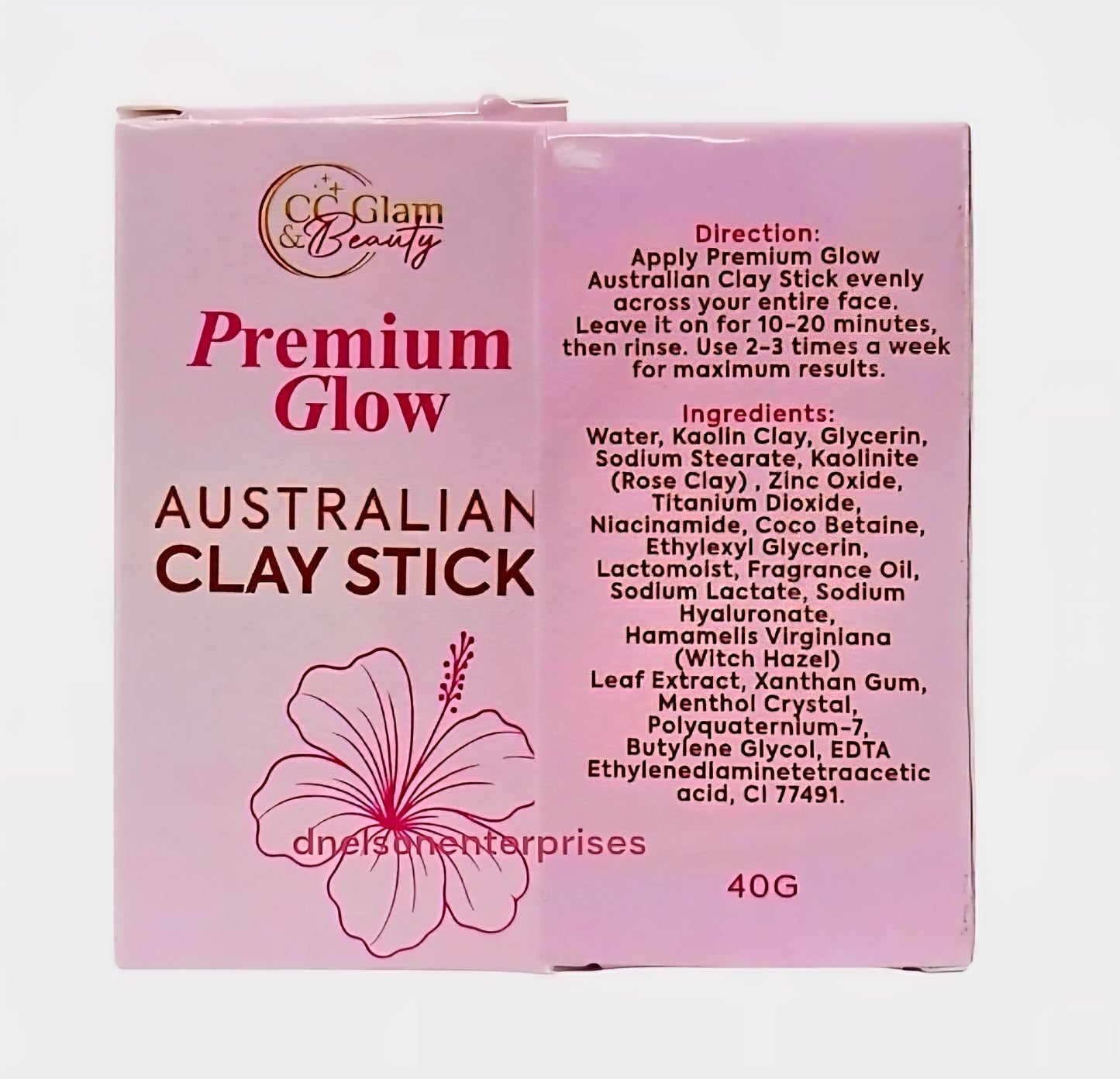Premium Glow AUSTRALIAN CLAY STICK by CC Glam & Beauty 40g