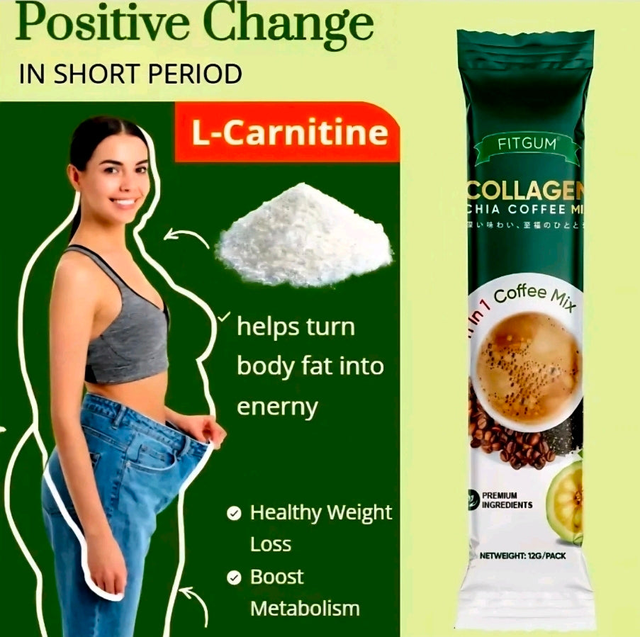 FITGUM Collagen Chia Coffee Mix (11-in-1 Coffee Mix)  12g×10sachets