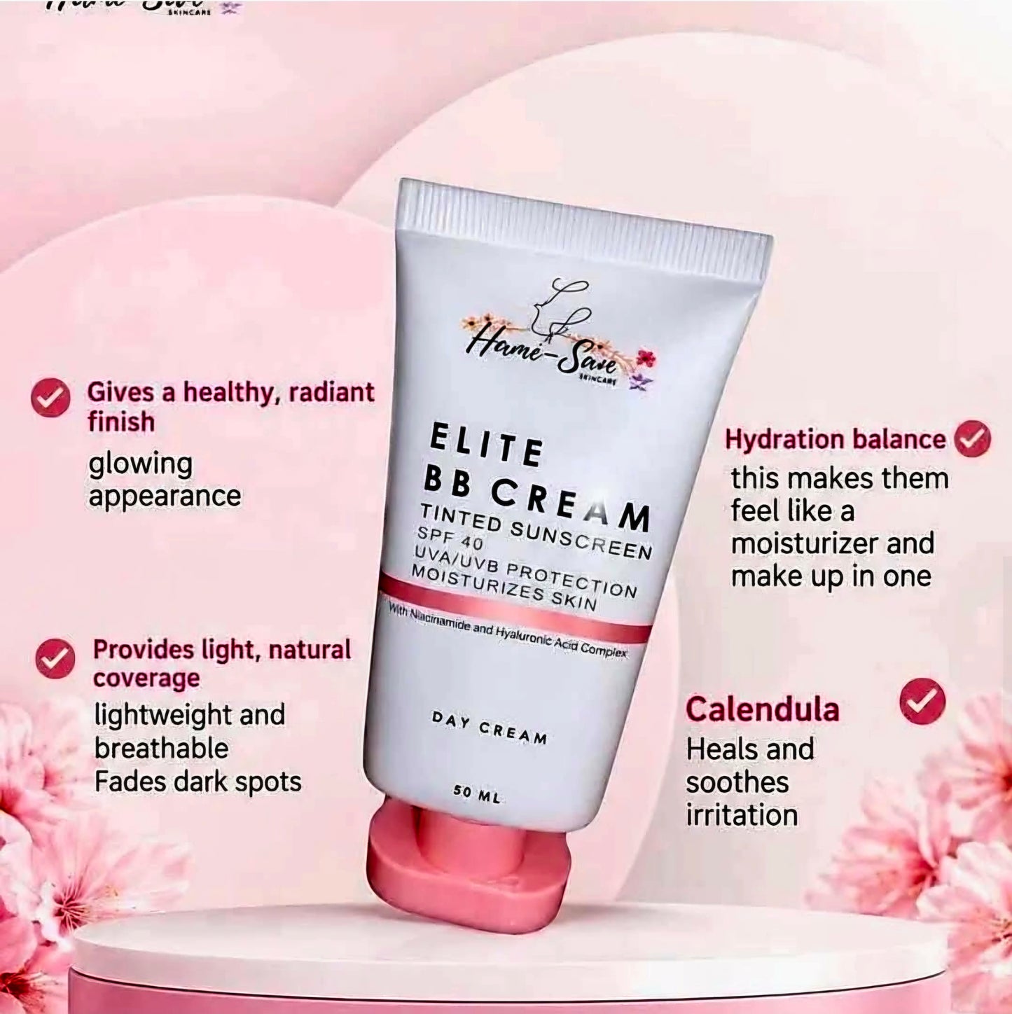 HAMI-SAN ELITE BB CREAM TINTED SUNSCREEN SPF40 50ML