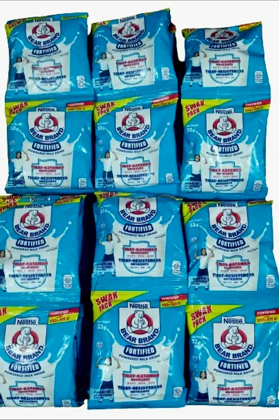 Nestle Bear Brand Powdered Milk 33g × 8pcs (HANGER)
