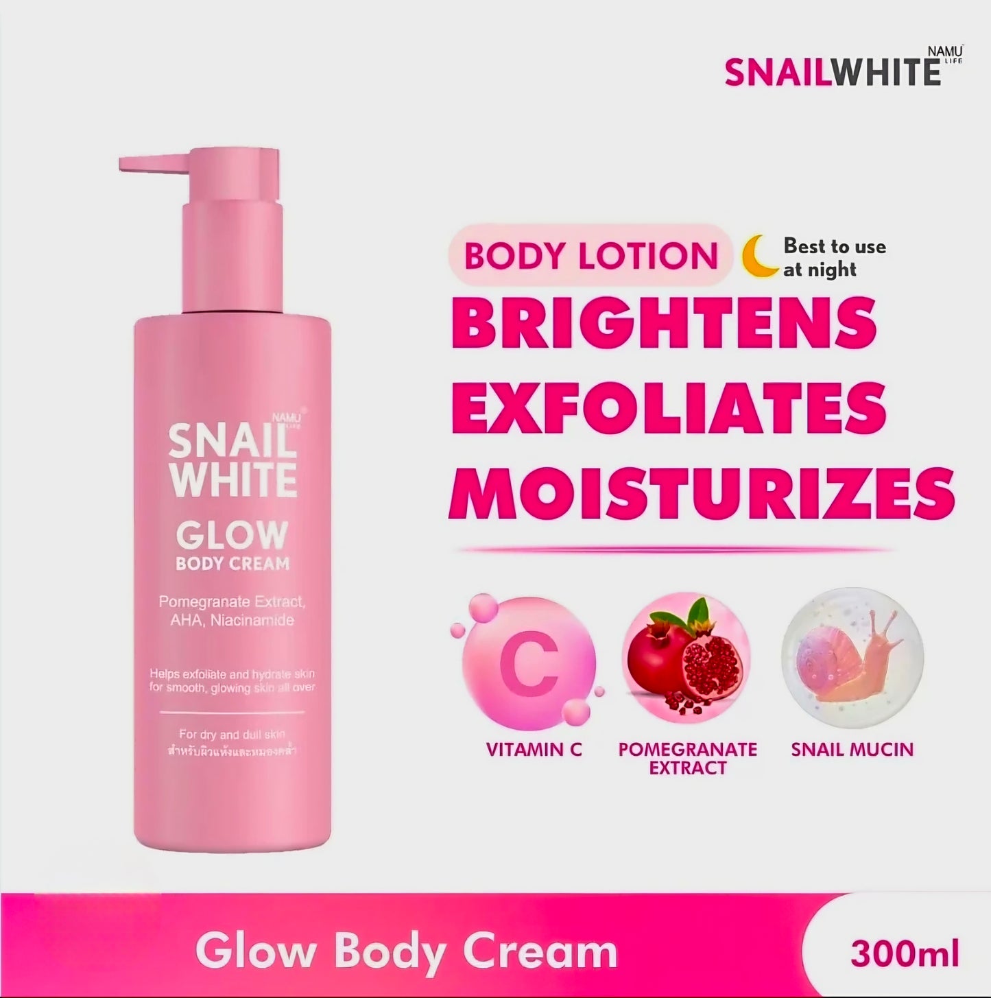 SNAIL WHITE Glow Body Cream 300g