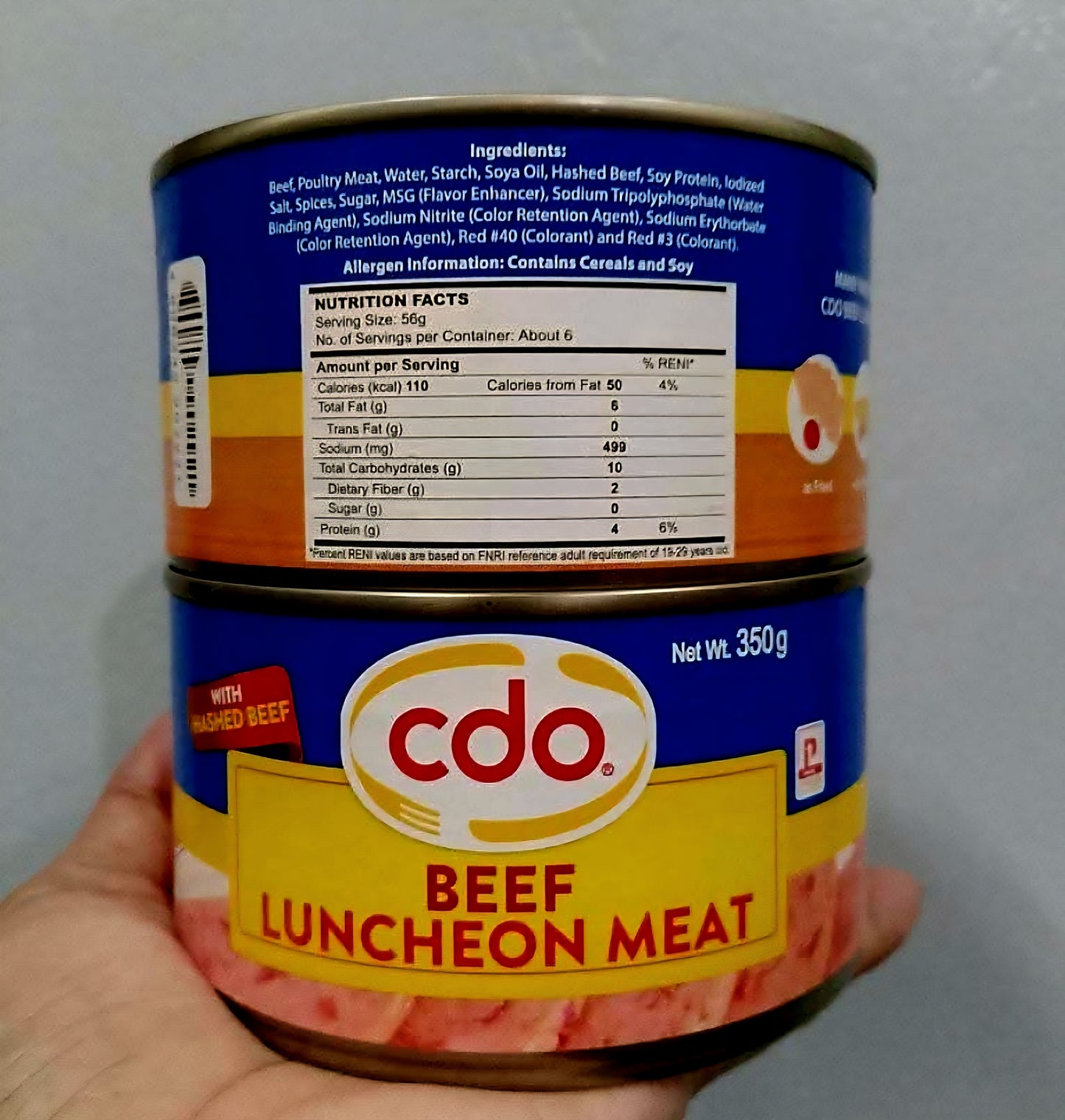 CDO Beef Luncheon Meat 350g FLAT TIN