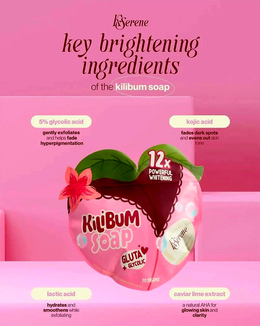 KSerene KILIBUM SOAP Gluta Glycolic 12x Powerful Whitening 70g×3pcs Pack