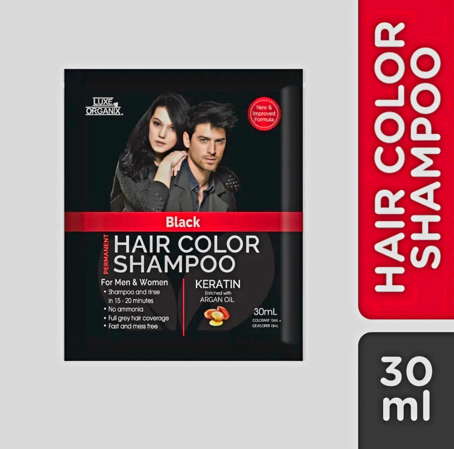 Luxe Organix HAIR COLOR SHAMPOO 30ml (BLACK)