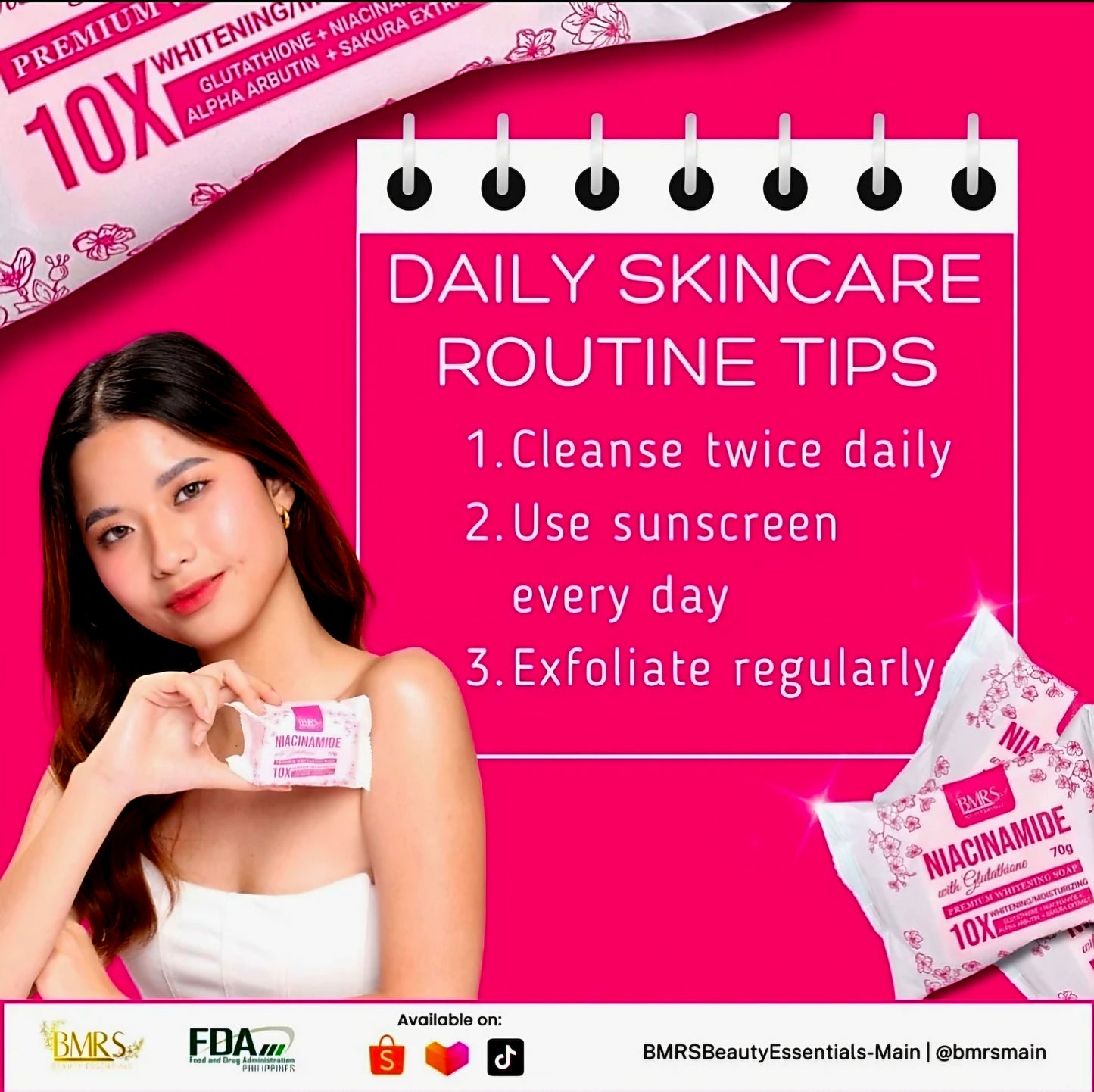 BMRS Niacinamide with Glutathione Premium Whitening Soap 70g