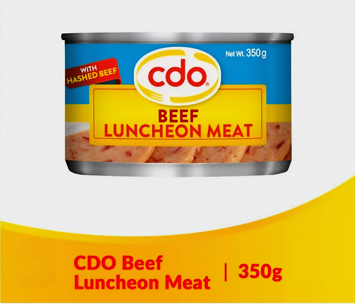 CDO Beef Luncheon Meat with Hashed 350g FLAT TIN