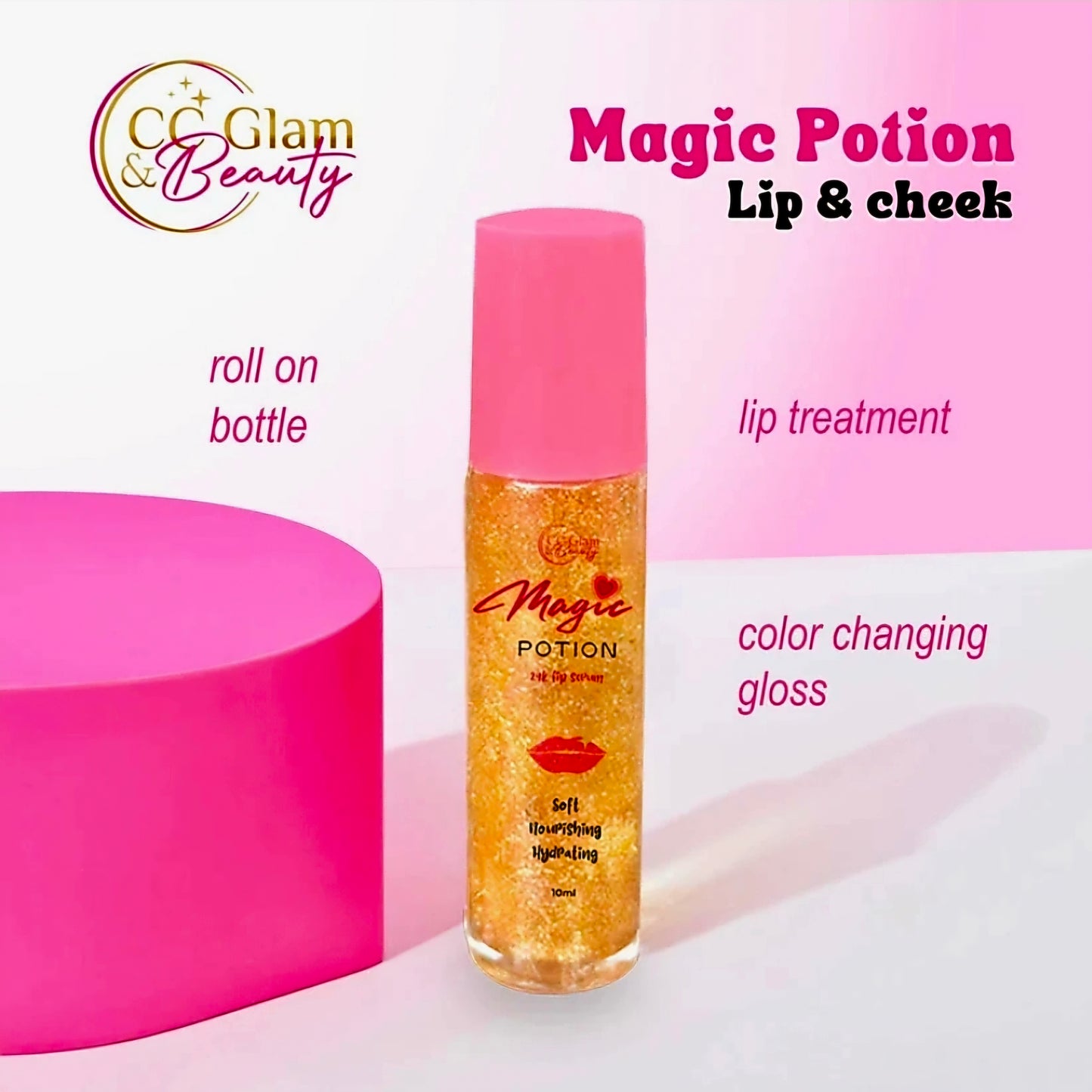 MAGIC POTION SERUM  24K Lip & Cheek Tint Roller by CC Glam & Beauty