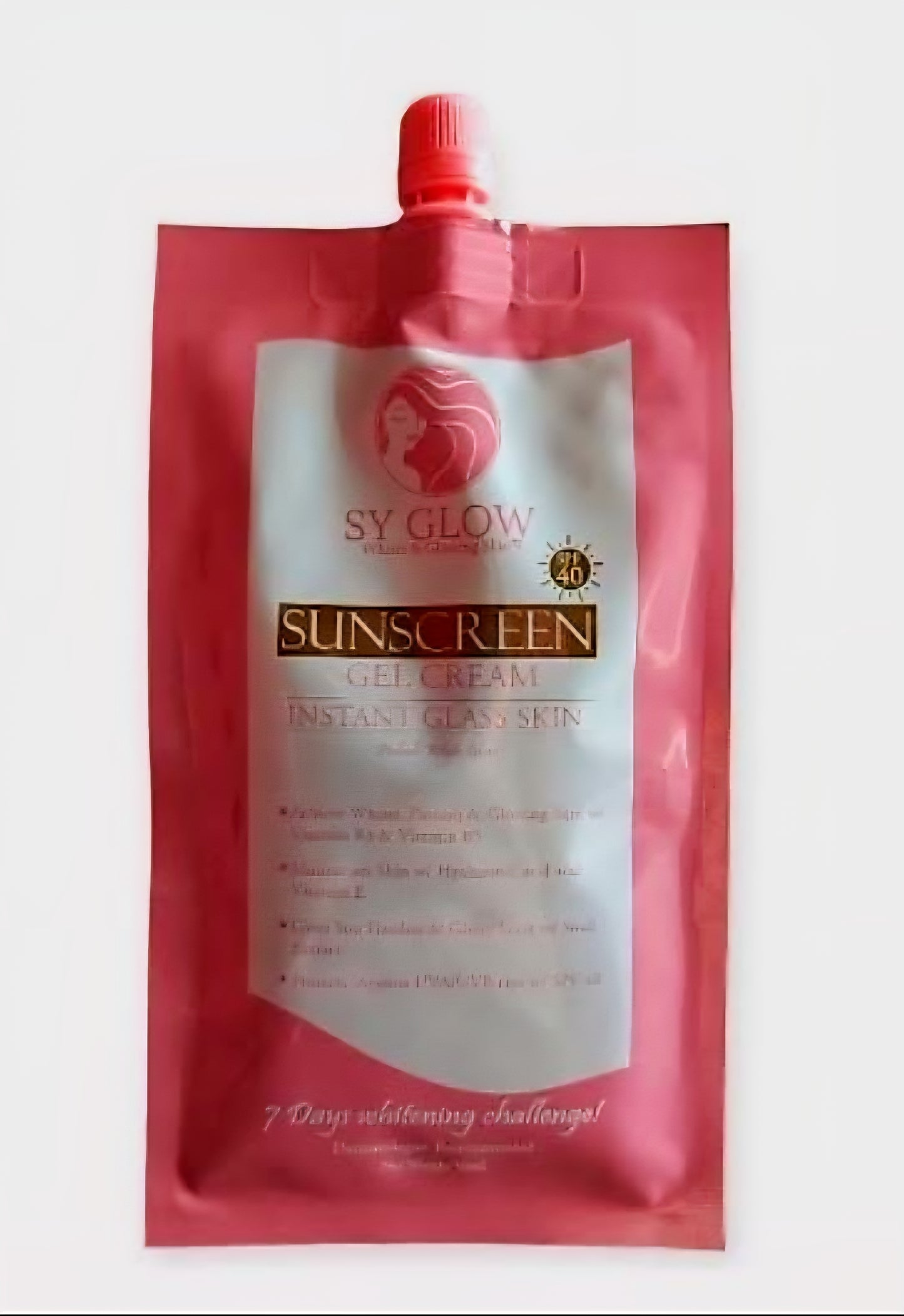 SY GLOW SUNSCREEN Gel Cream Instant Glass Skin SPF40 50ml Resealable Pouch