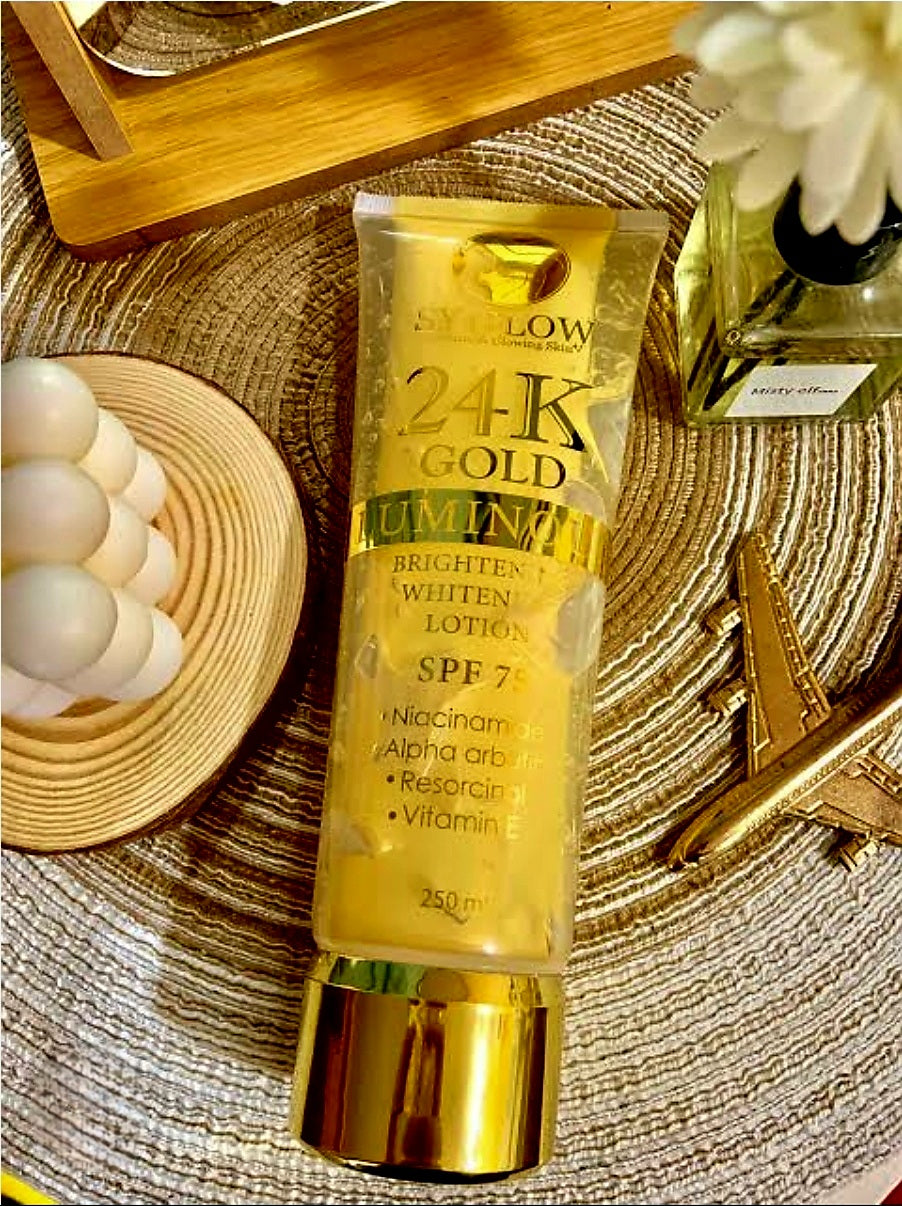 SY GLOW 24K GOLD LUMINOUS Brightening Whitening Lotion SPF75 250ml