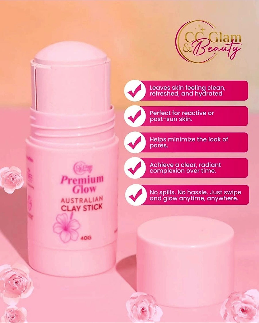 Premium Glow AUSTRALIAN CLAY STICK by CC Glam & Beauty 40g