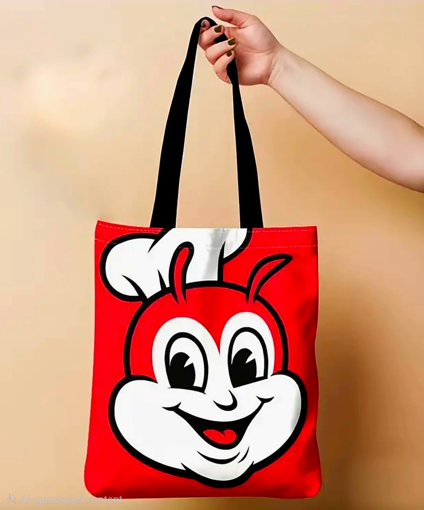 JOLLIBEE Canvas Tote Bag JOYFUL FACE RED