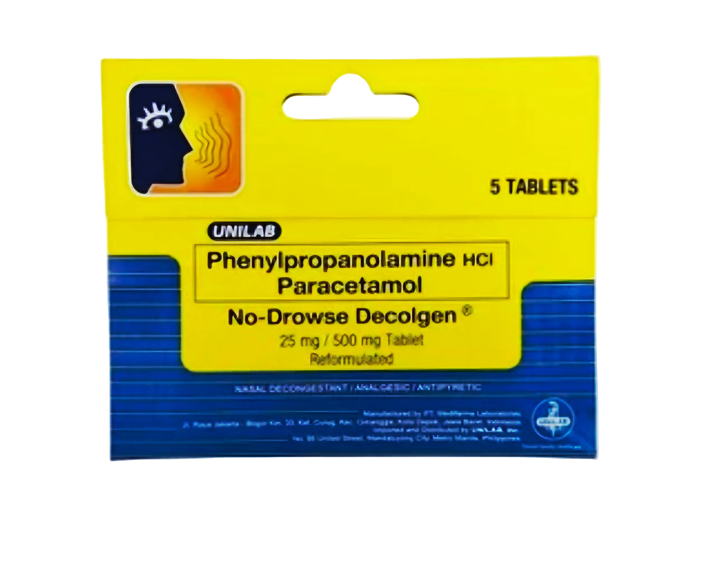 DECOLGEN No-Drowse 500mg 5-Tablets (TRAVEL PACK)