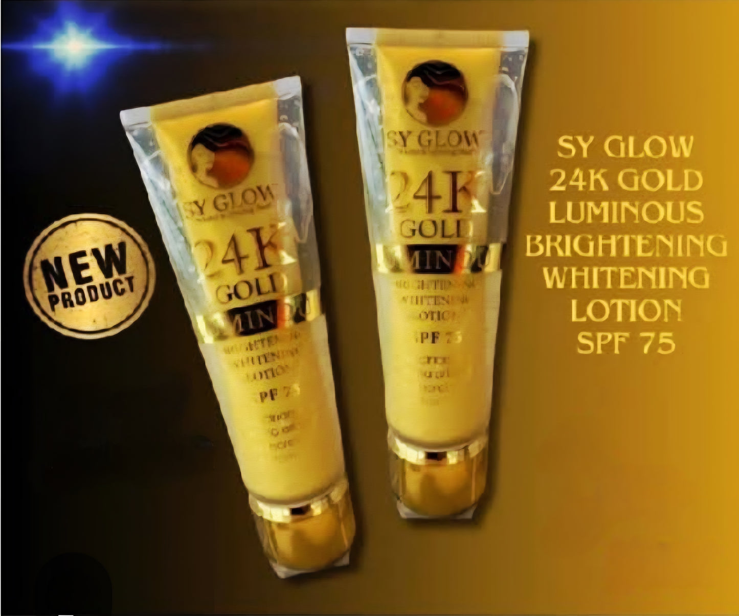 SY GLOW 24K GOLD LUMINOUS Brightening Whitening Lotion SPF75 250ml