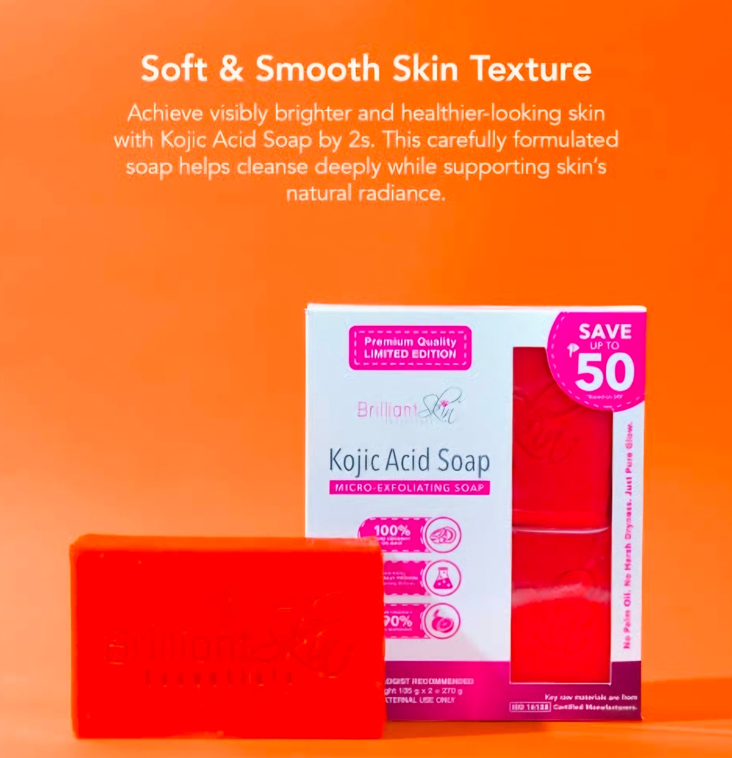 Brilliant Skin KOJIC ACID SOAP Twin-Pack 135g×2-pcs (LIMITED EDITION)