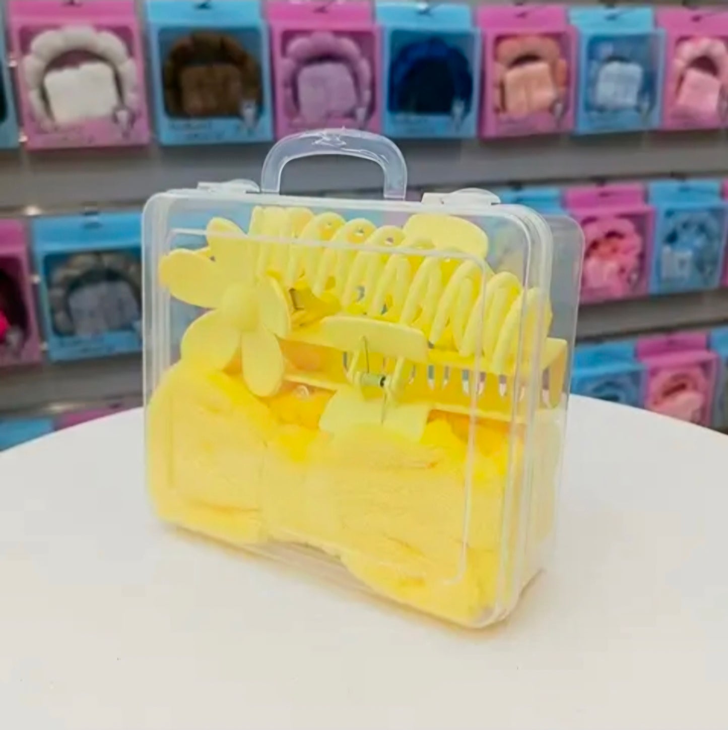 Complete Facial SPA ACCESSORIES SET in PP Packing Organizer (BRIGHT YELLOW)