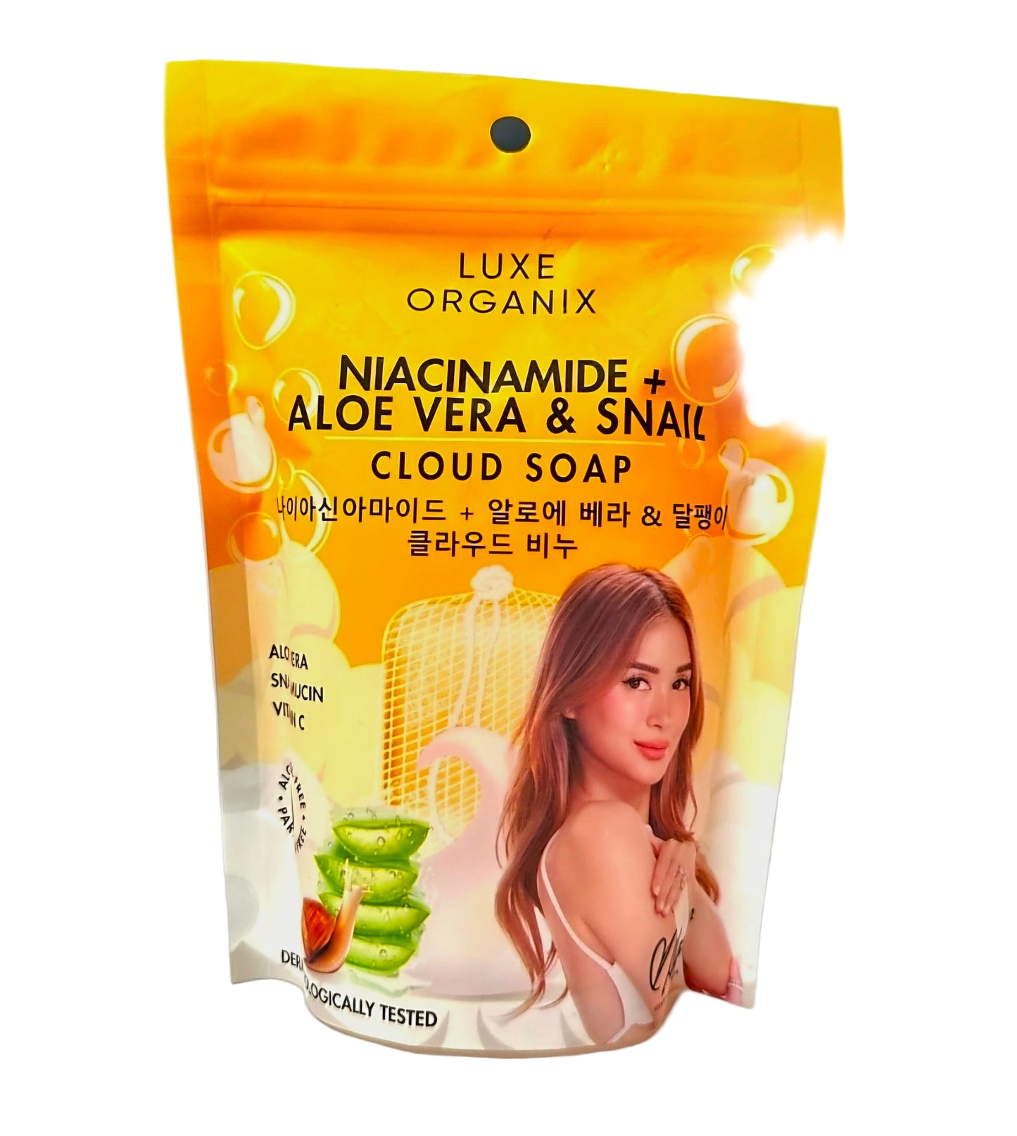 Luxe Organix ALOE VERA & SNAIL Cloud Soap (Foaming Net) 180g SINGLE PACK