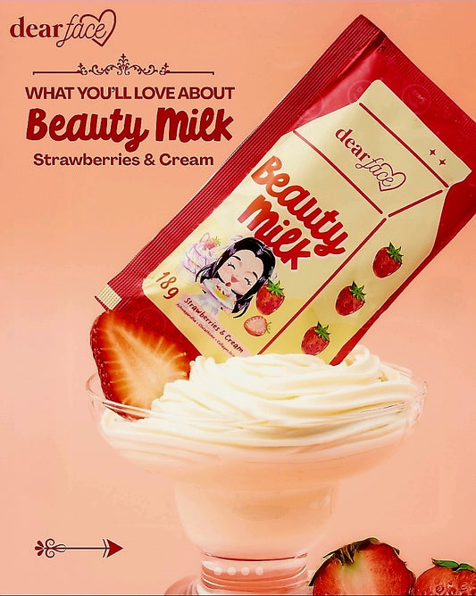 DearFace Beauty Milk STRAWBERRIES & CREAM 18g×10sachets