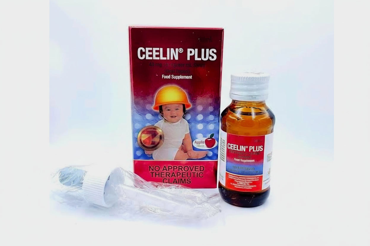 CEELIN PLUS Ascorbic Acid plus ZINC Oral Drops 30ml (for Ages 2 Years Old & Up) APPLE FLAVOR