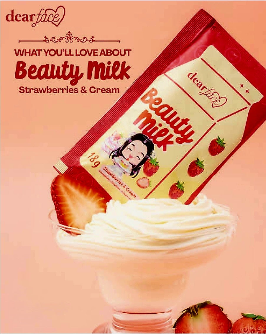 DearFace Beauty Milk STRAWBERRIES & CREAM 18g×10sachets