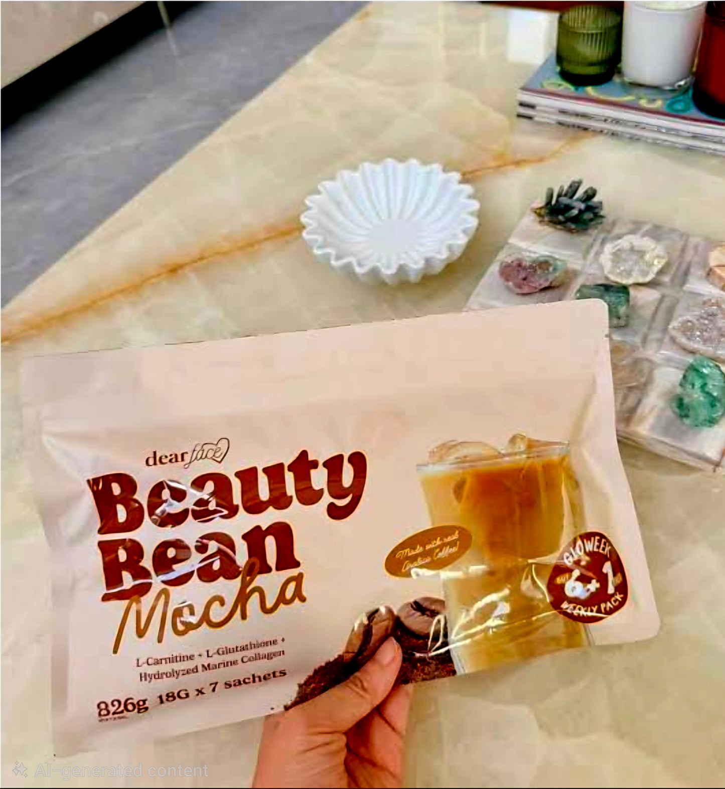 DearFace BEAUTY BEAN MOCHA Gloweek Weekly Pack
