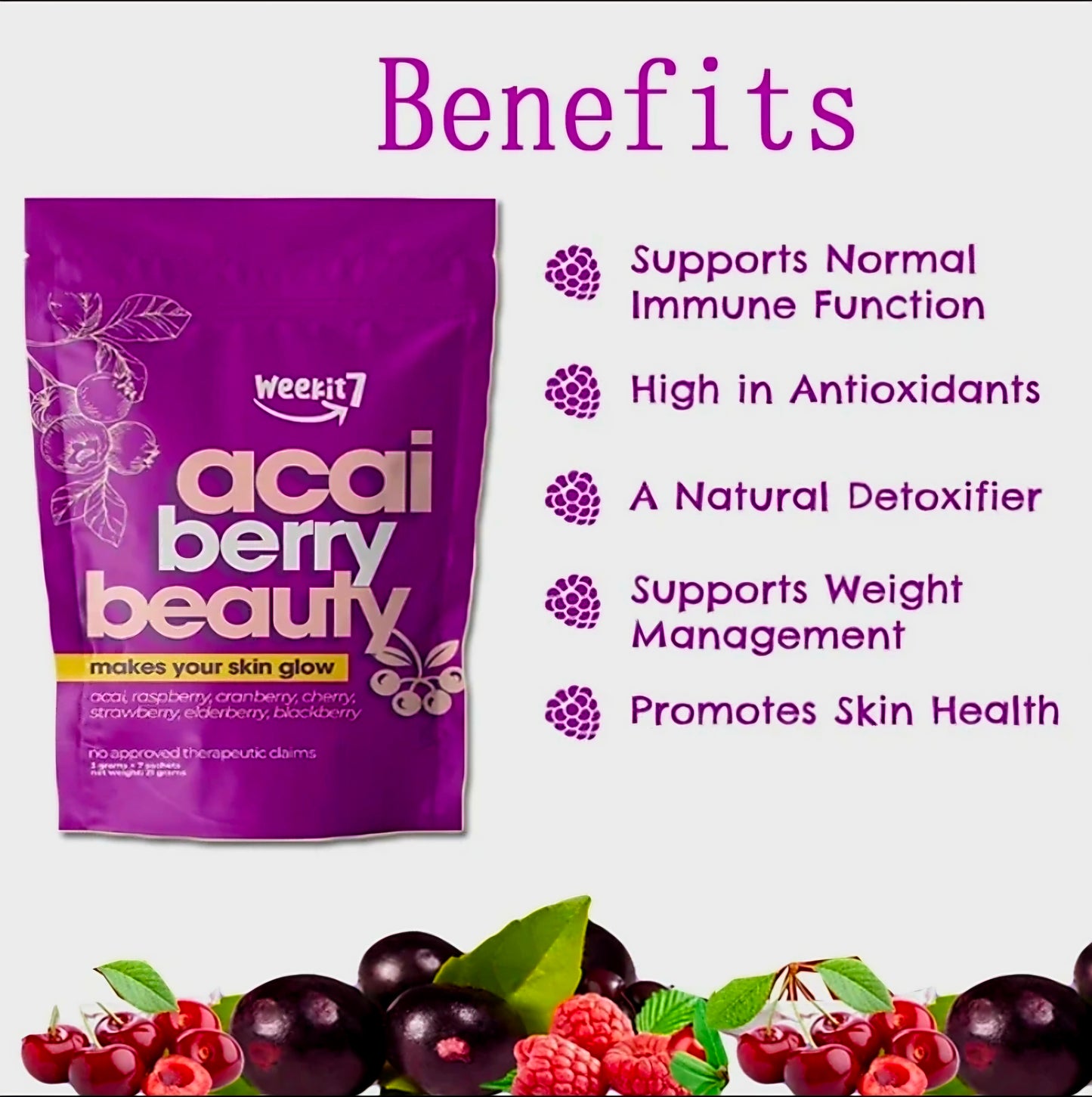 Weekit7 ACAI BERRY BEAUTY Juice 5g x 7-sachets