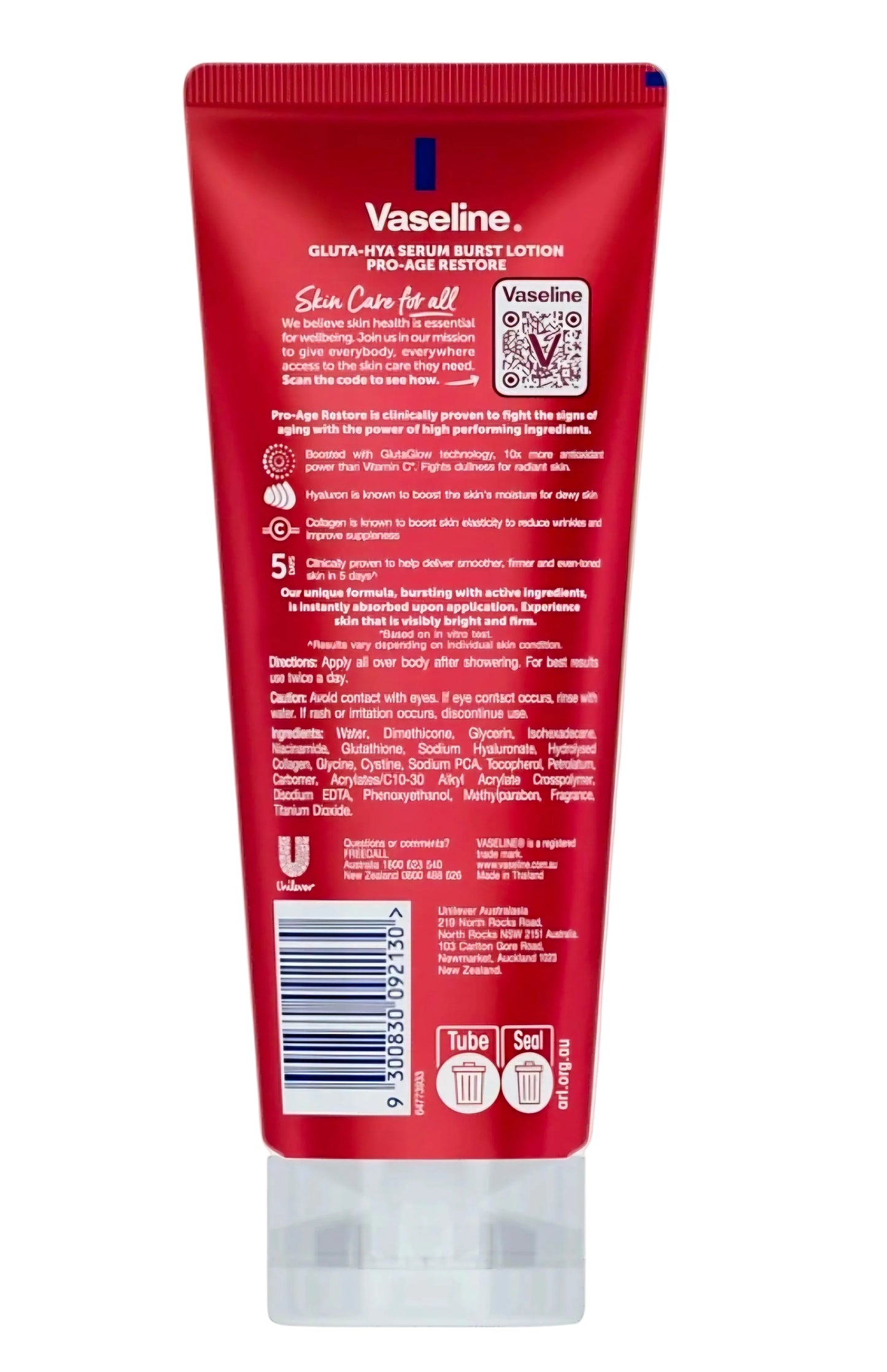 Vaseline Healthy Bright GLUTA-HYA Serum Burst Lotion PRO-AGE RESTORE 200ml