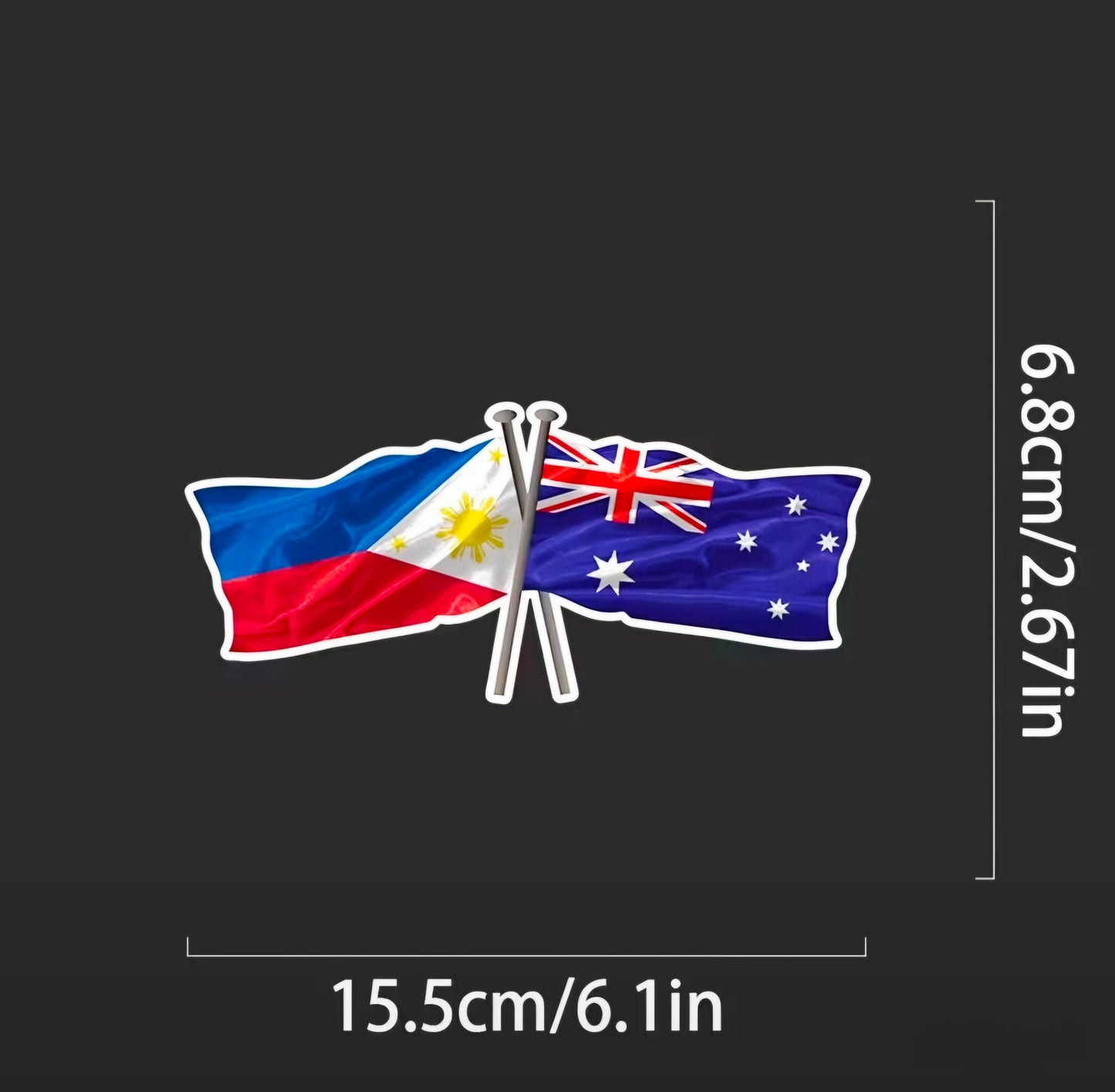 Philippines-Australia Flag Patriotic CAR DECAL/STICKER