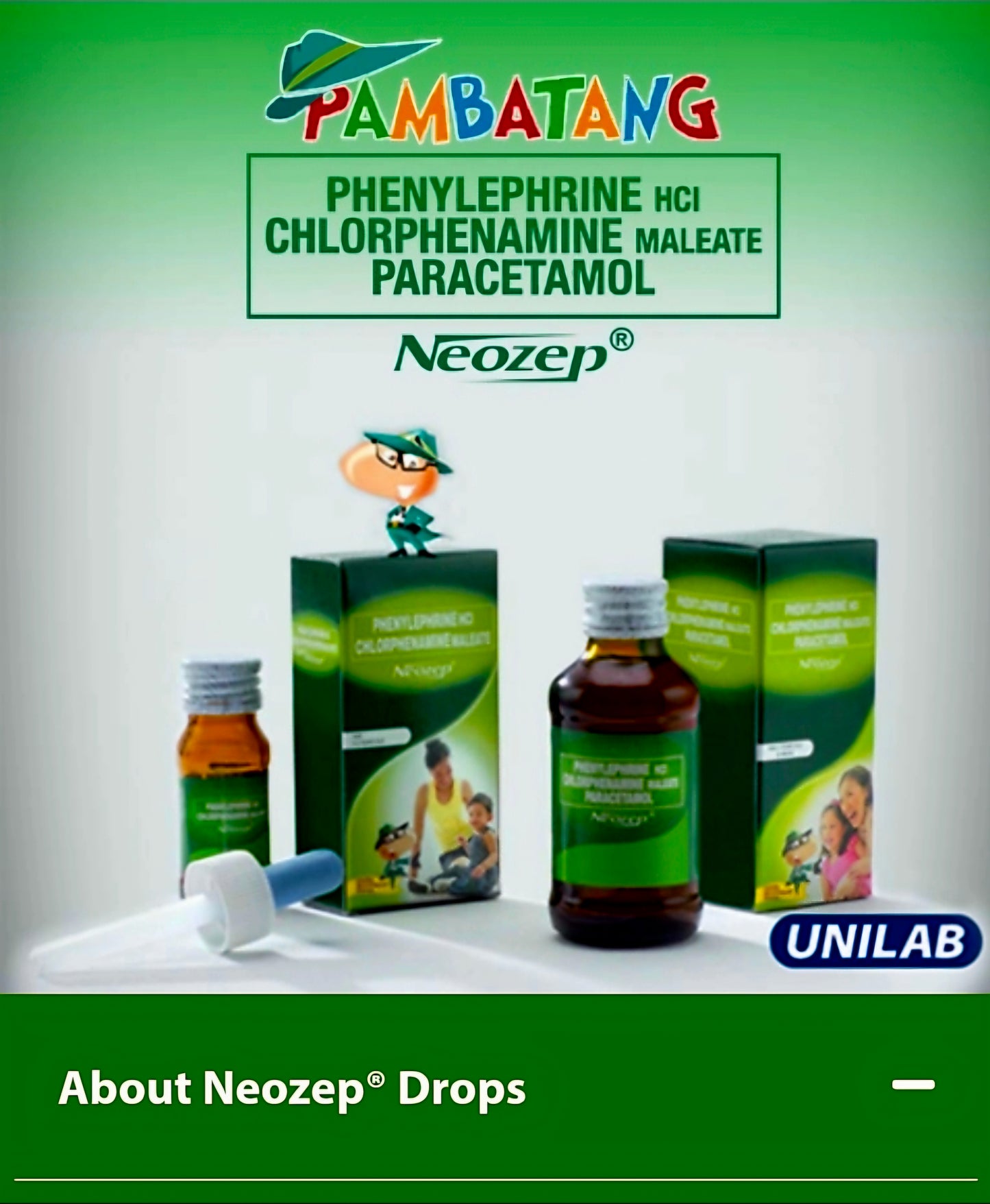 Neozep Nasal Decongestant ORAL DROPS 10ml for BABY (Ages 0-2 Years Old) Candy Strawberry Flavor