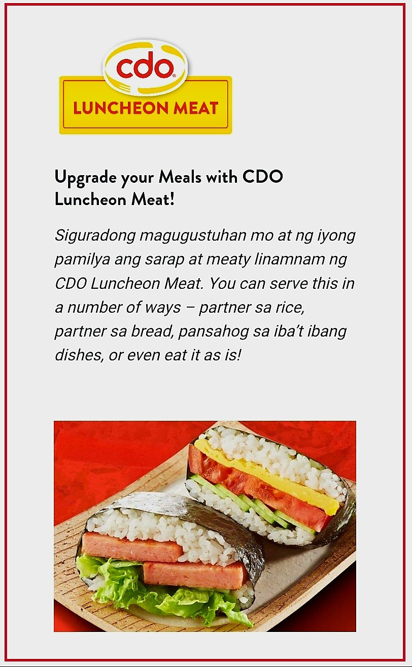 CDO Beef Luncheon Meat 350g FLAT TIN