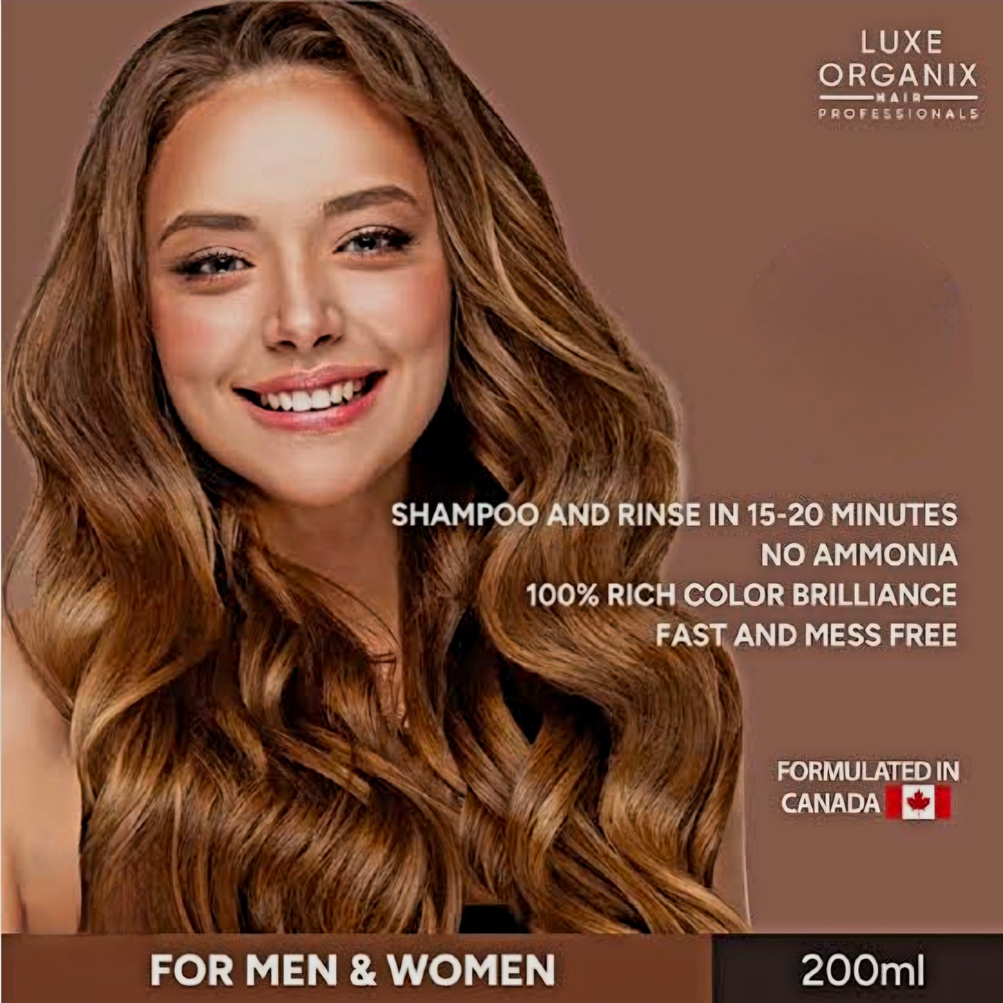 Luxe Organix HAIR COLOR SHAMPOO 30ml (NATURAL BROWN)