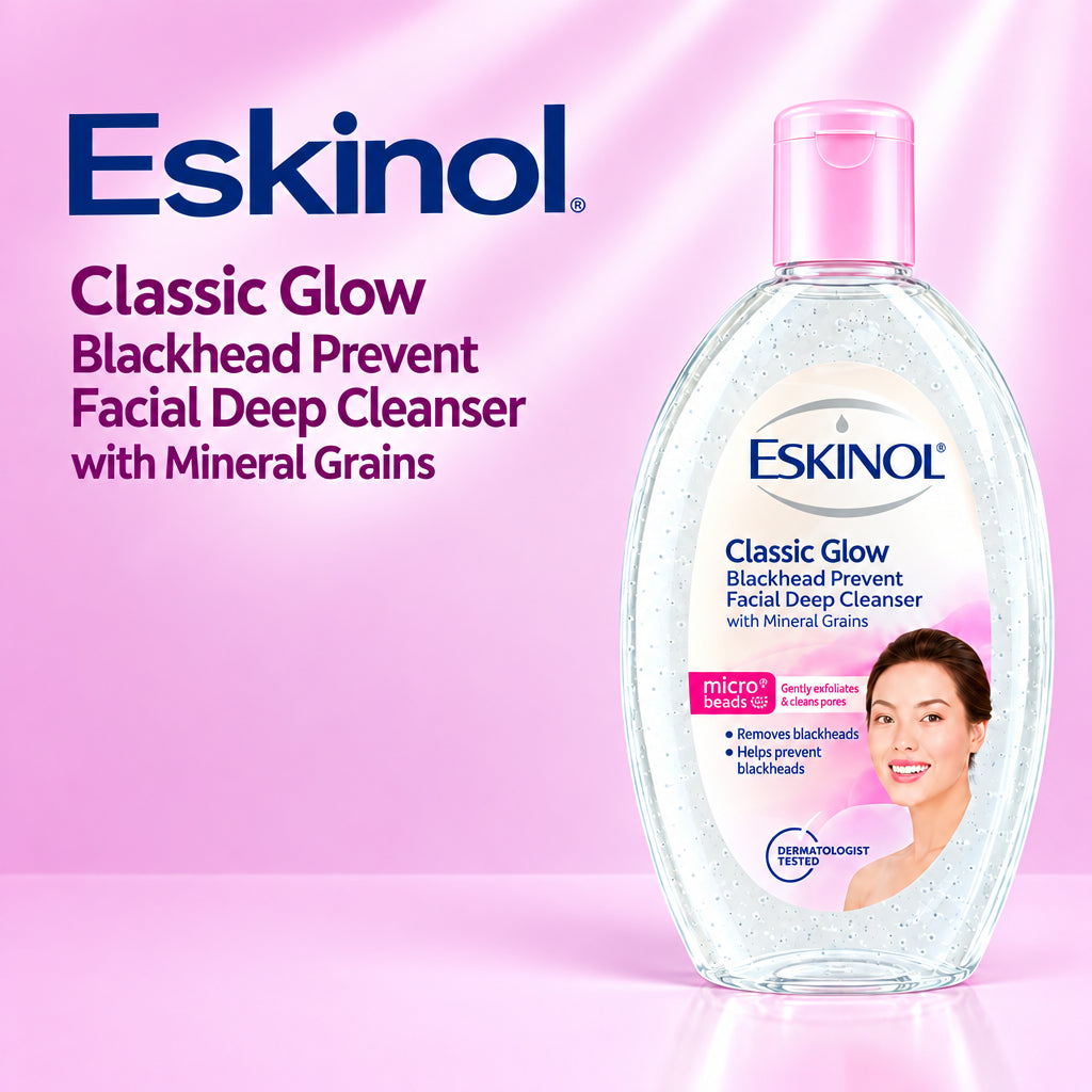 ESKINOL CLASSIC GLOW WITH MINERAL GRAINS FACIAL DEEP CLEANSER 225ML