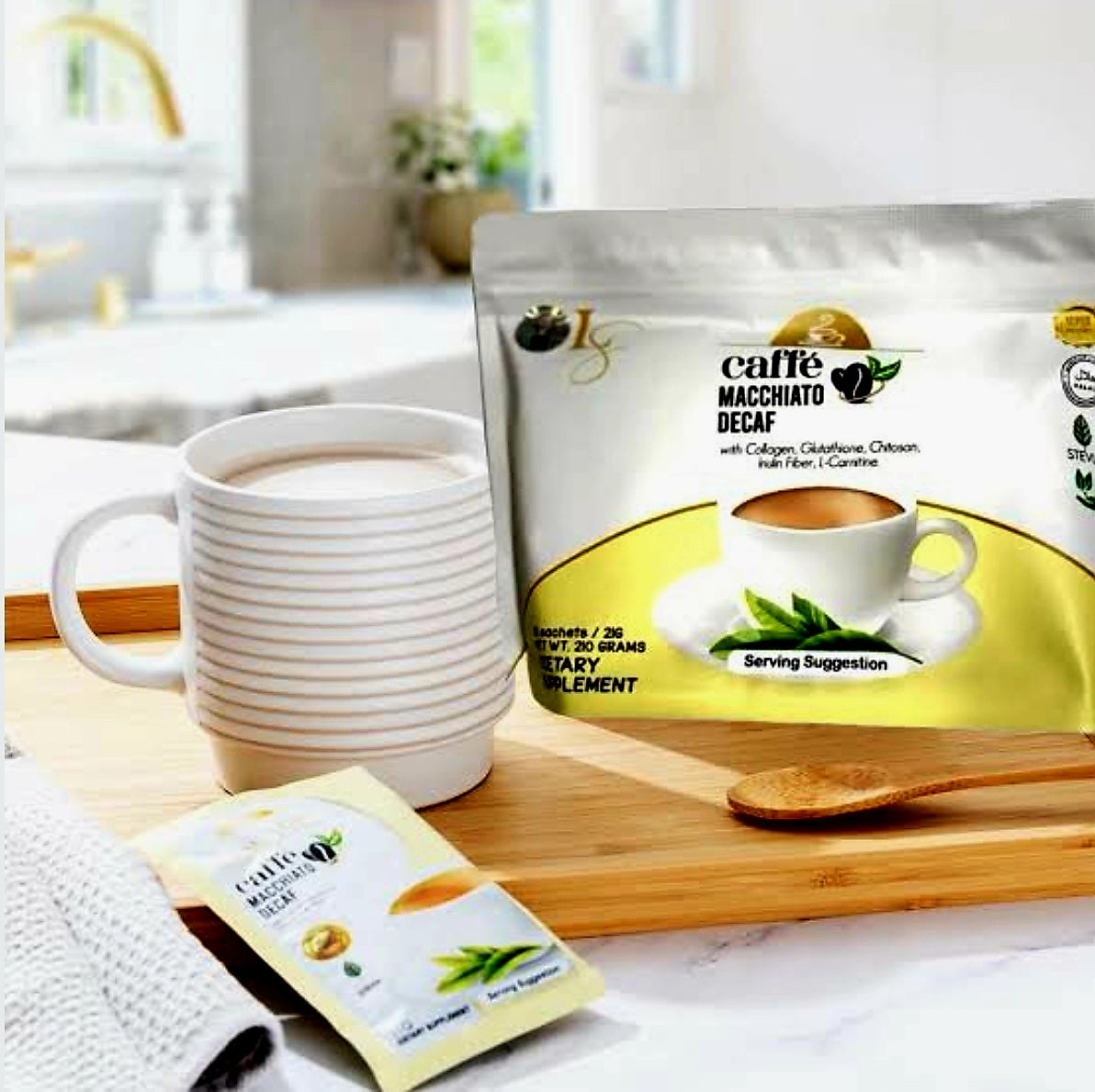Luxe Slim CAFFE MACCHIATO DECAF Herbal Coffee Drink 21g×8sachets