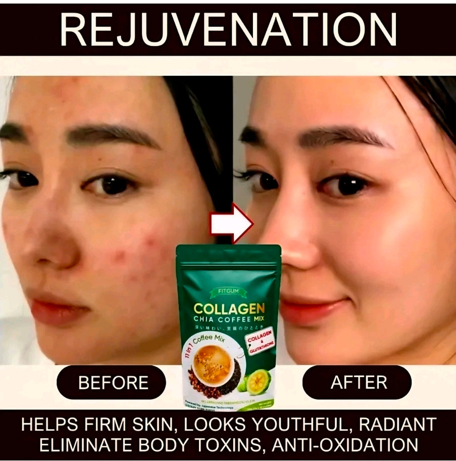 FITGUM Collagen Chia Coffee Mix (11-in-1 Coffee Mix)  12g×10sachets